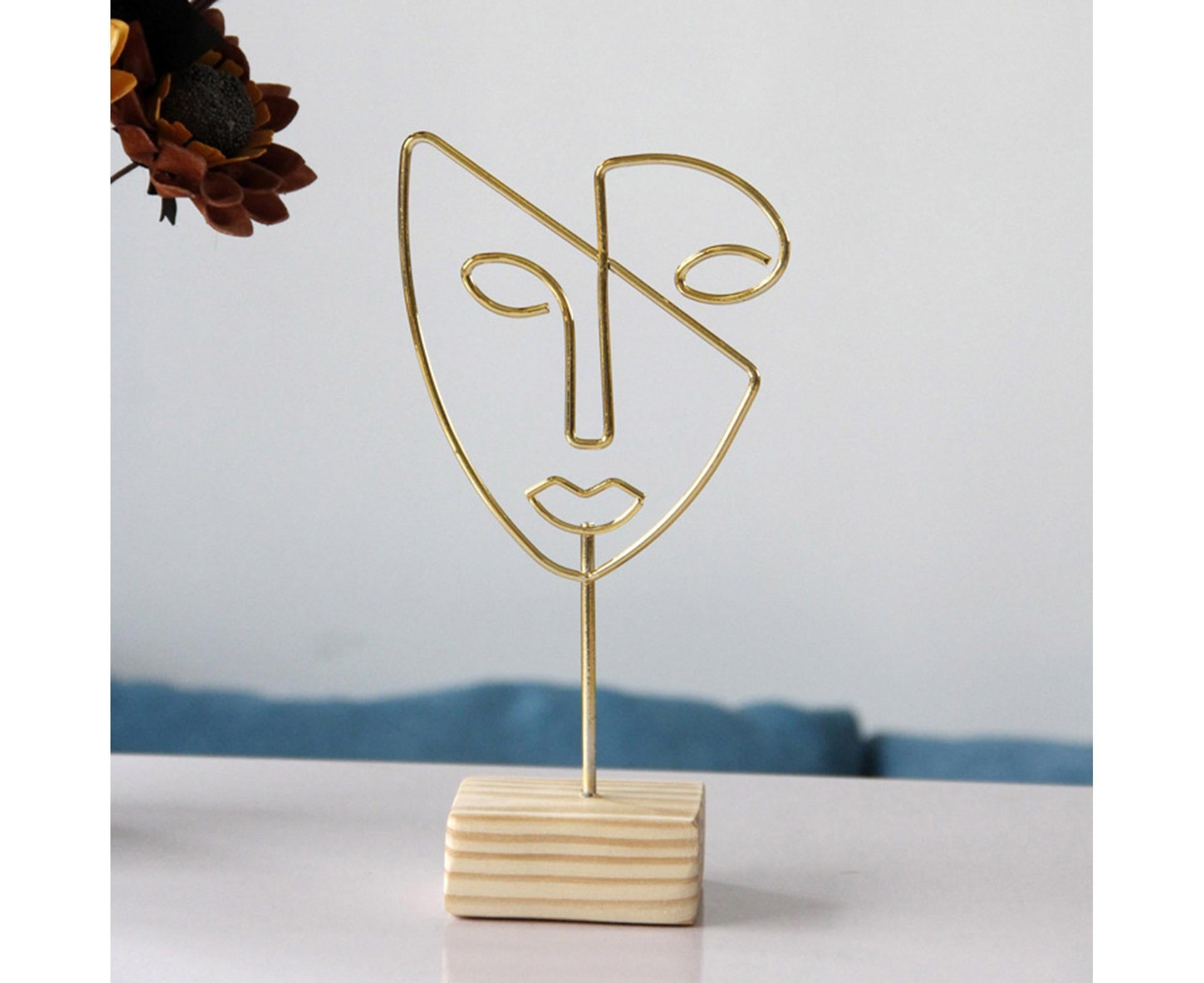 Abstract Metal Face Art-Golden - Image 5