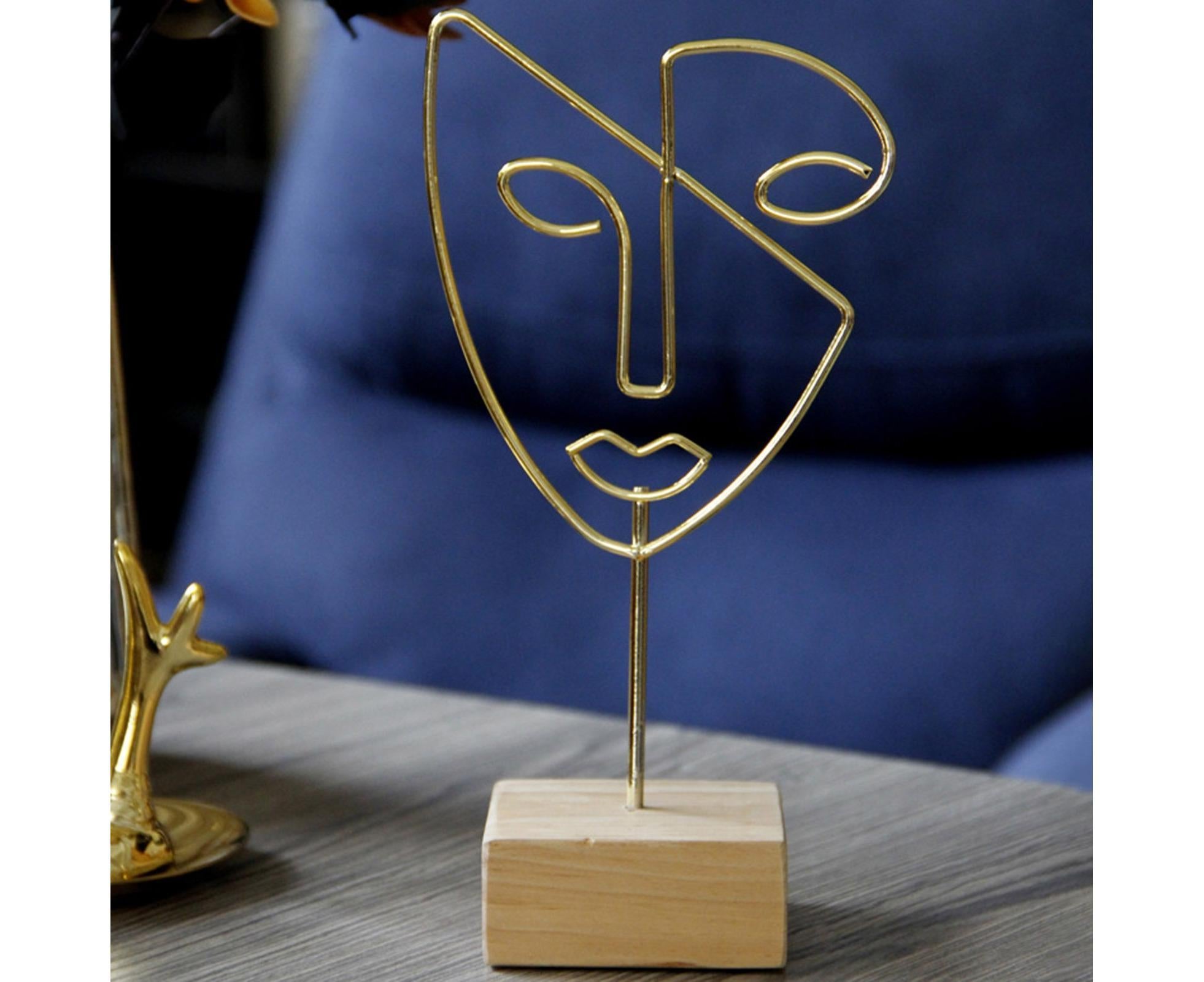 Abstract Metal Face Art-Golden - Image 6