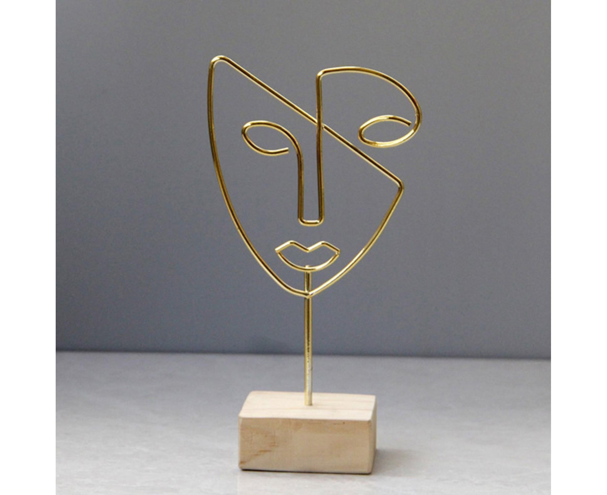 Abstract Metal Face Art-Golden - Image 8