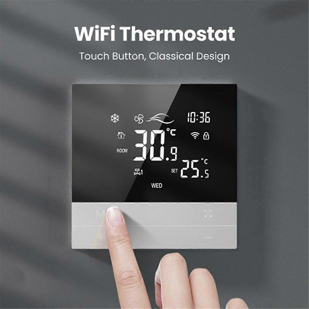 WiFi Smart Thermostat 4P Switch Heating Cooling 3-Speed Fan Temperature Controller - Image 3