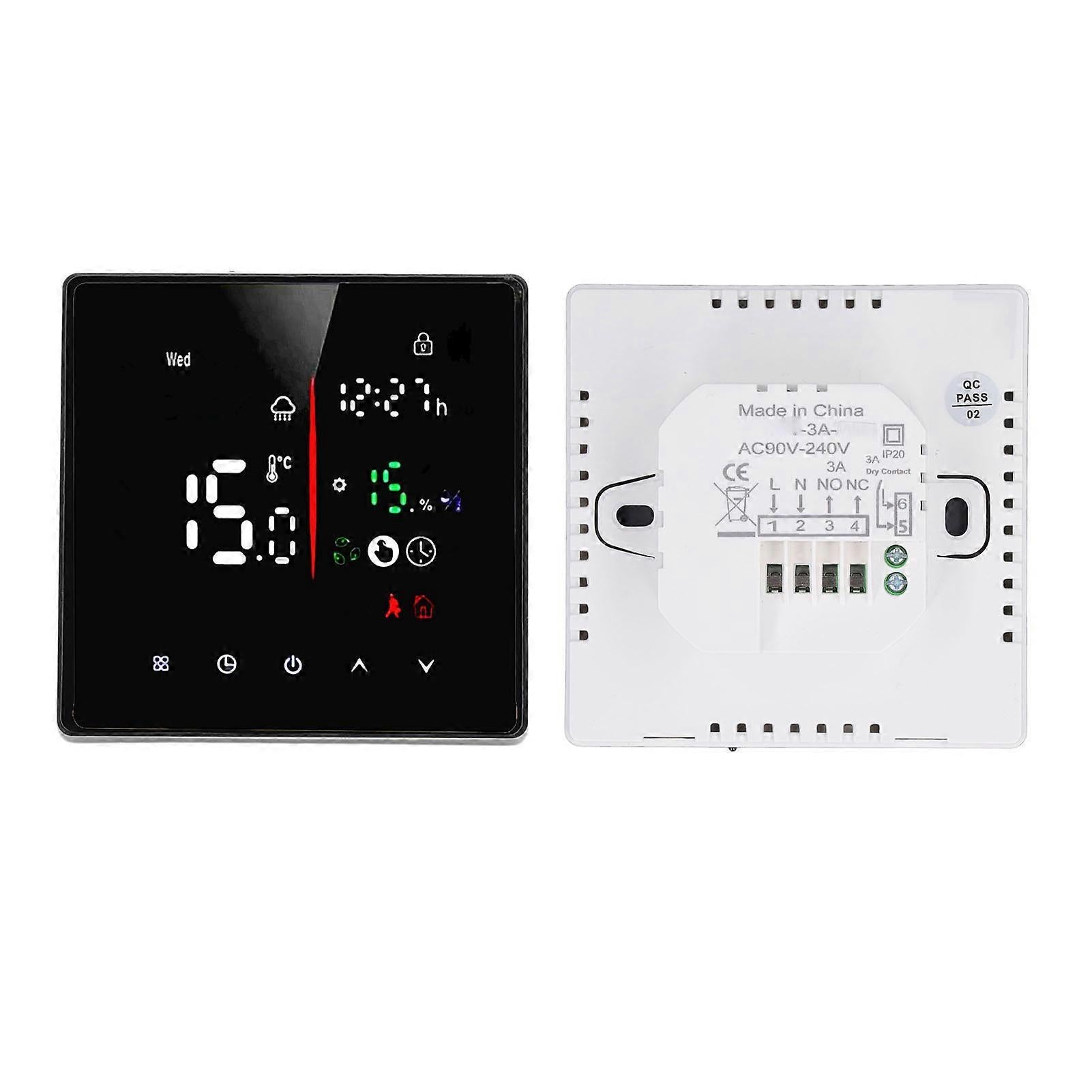 Touch Screen Wall Thermostat Temperature Controller for Water Floor Heating AC90-240V - Image 4
