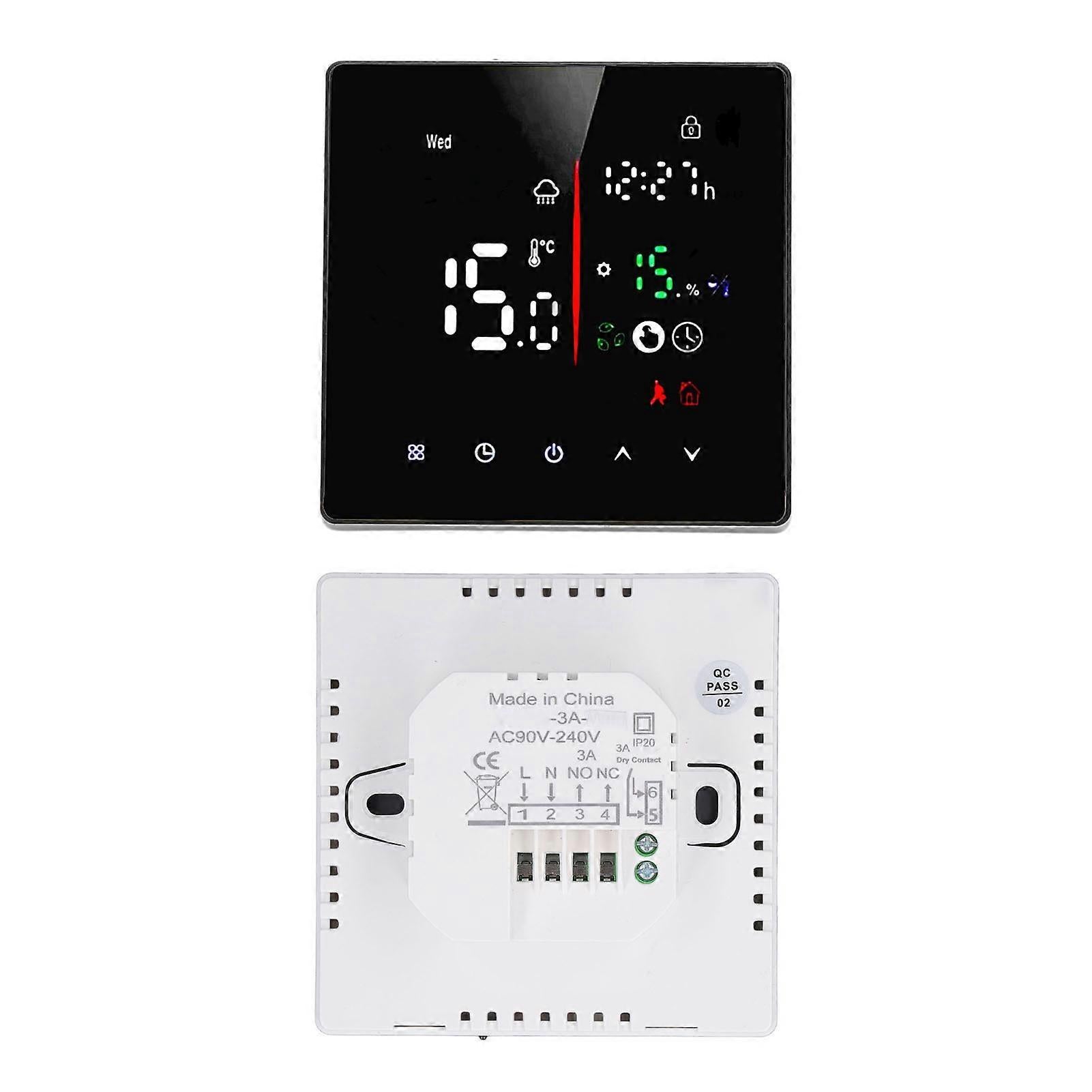 Touch Screen Wall Thermostat Temperature Controller for Water Floor Heating AC90-240V - Image 5