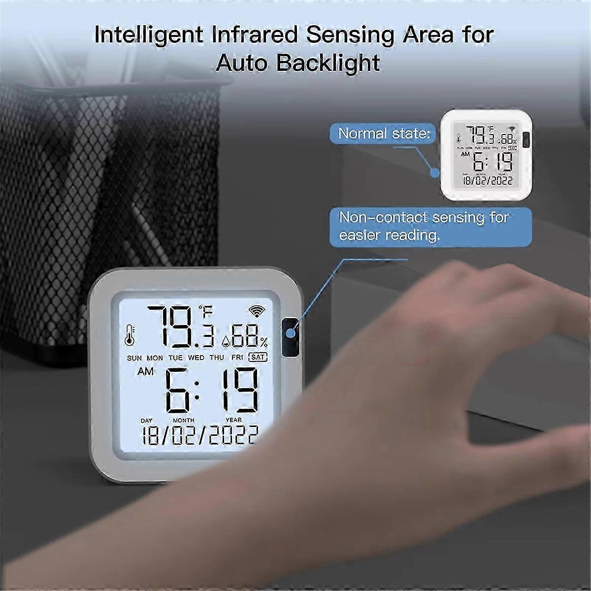 Temperature & Humidity Sensor LCD Display Infrared Sensing Backlight Screen - Image 2