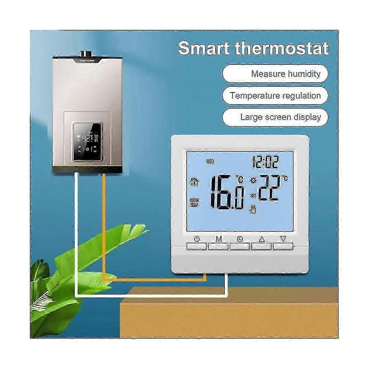 Backlight LCD Thermostat Wall Heating Temperature Controller Blue Light Display - Image 5