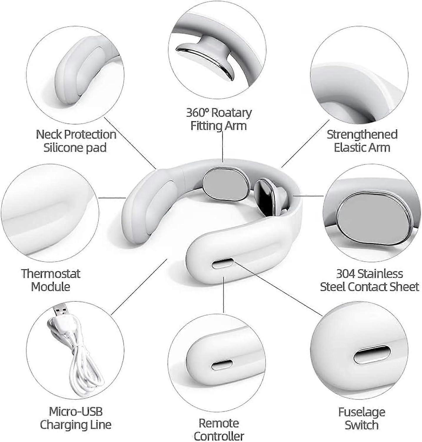 Intelligent Neck Massager with Heat Cordless 3 Modes 15 Levels Deep Relaxation Massage - Image 3