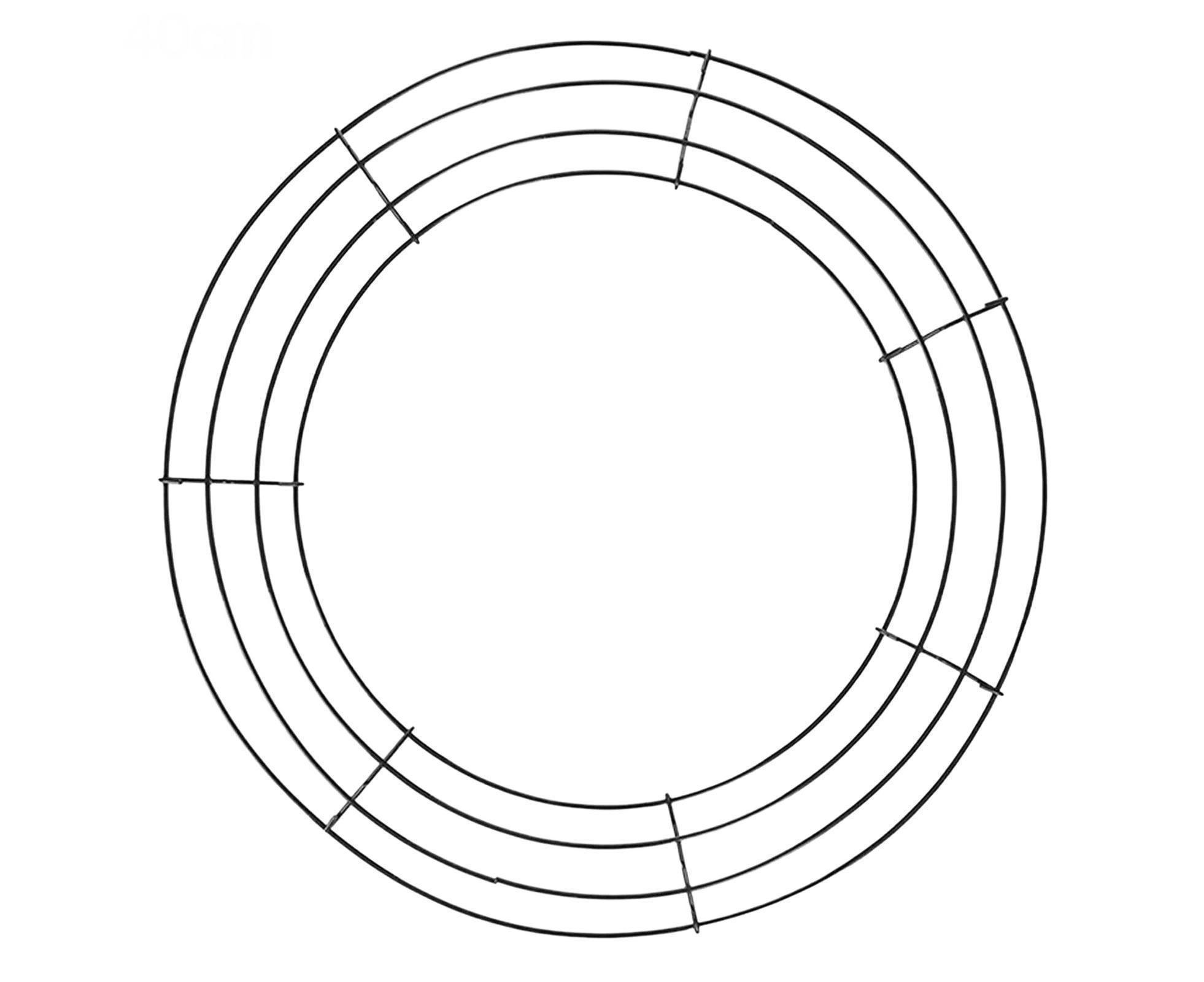 Wreath Frame Durable Wall Hanging Metal Rust-proof Wire Wreath Form for Home Decor-Black 40cm - Image 1