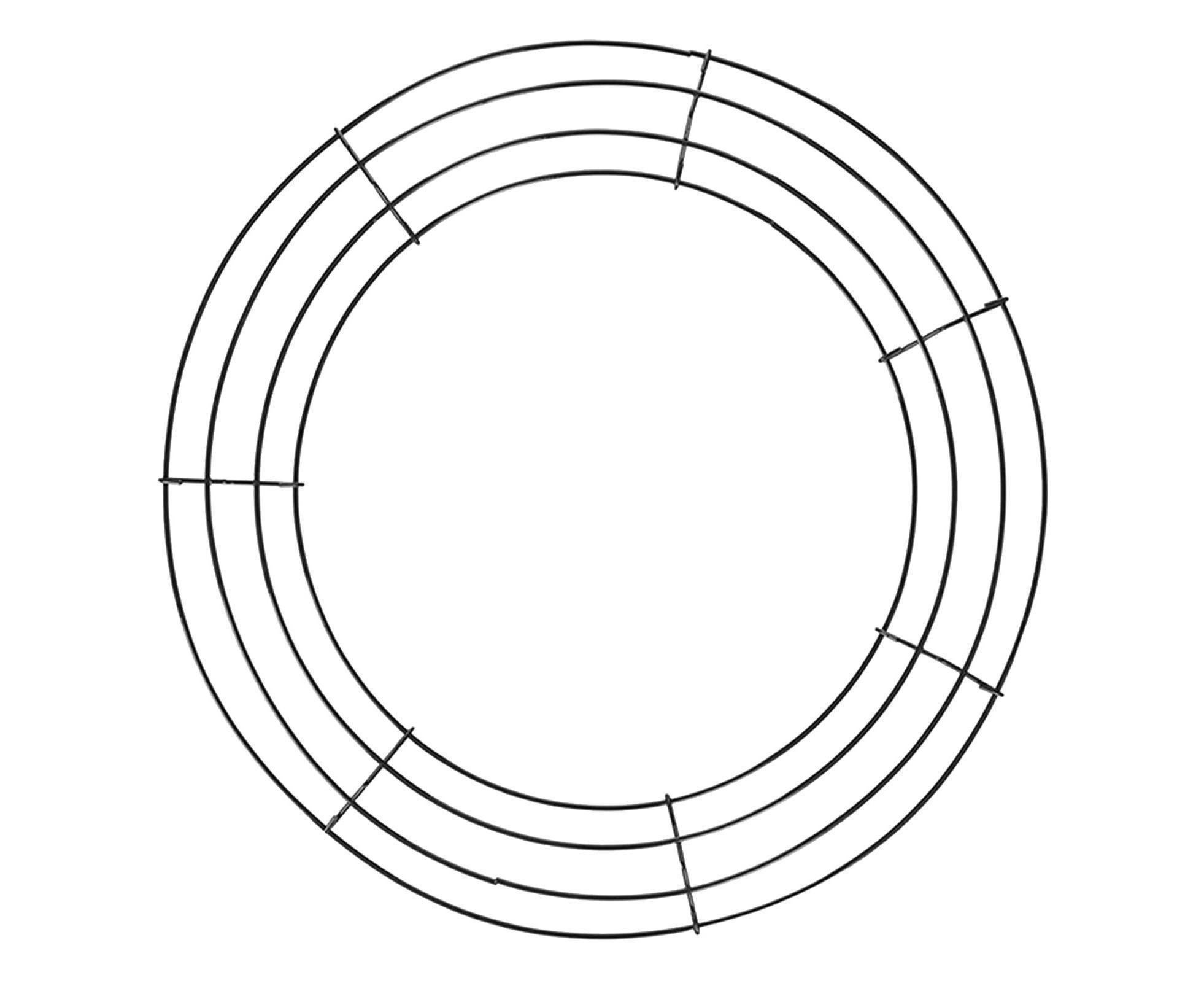 Wreath Frame Durable Wall Hanging Metal Rust-proof Wire Wreath Form for Home Decor-Black 40cm - Image 2