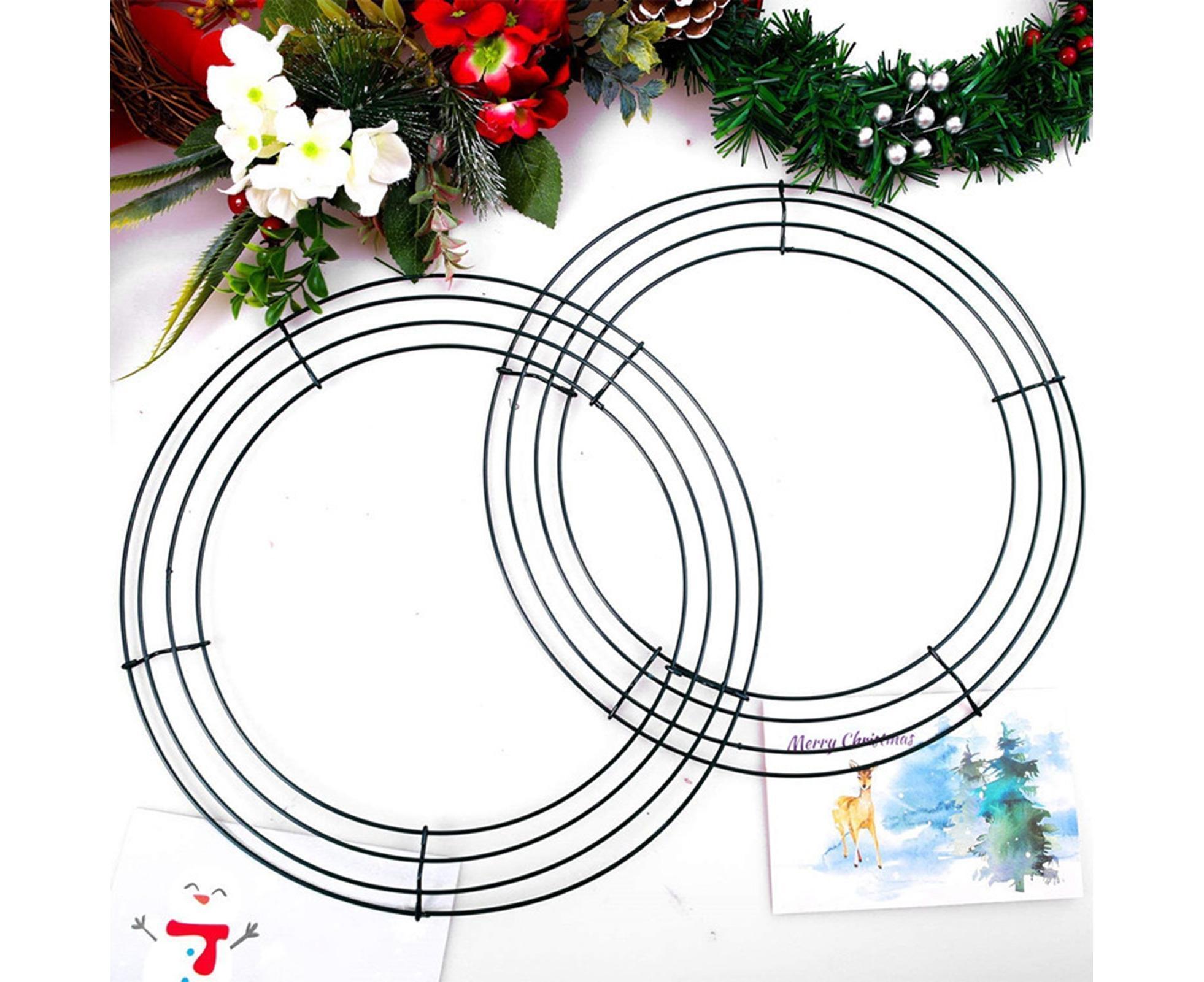 Wreath Frame Durable Wall Hanging Metal Rust-proof Wire Wreath Form for Home Decor-Black 40cm - Image 3
