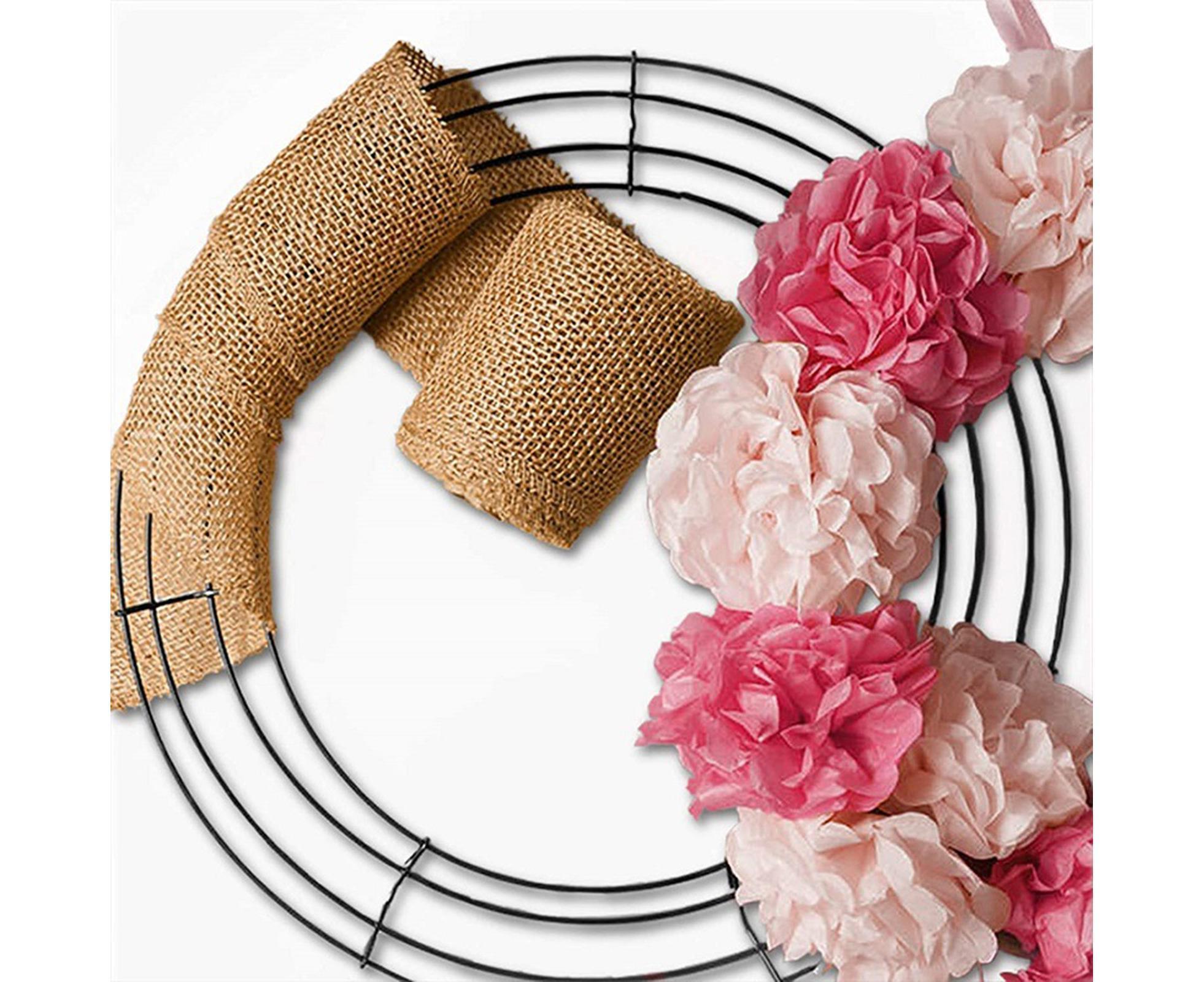 Wreath Frame Durable Wall Hanging Metal Rust-proof Wire Wreath Form for Home Decor-Black 40cm - Image 4