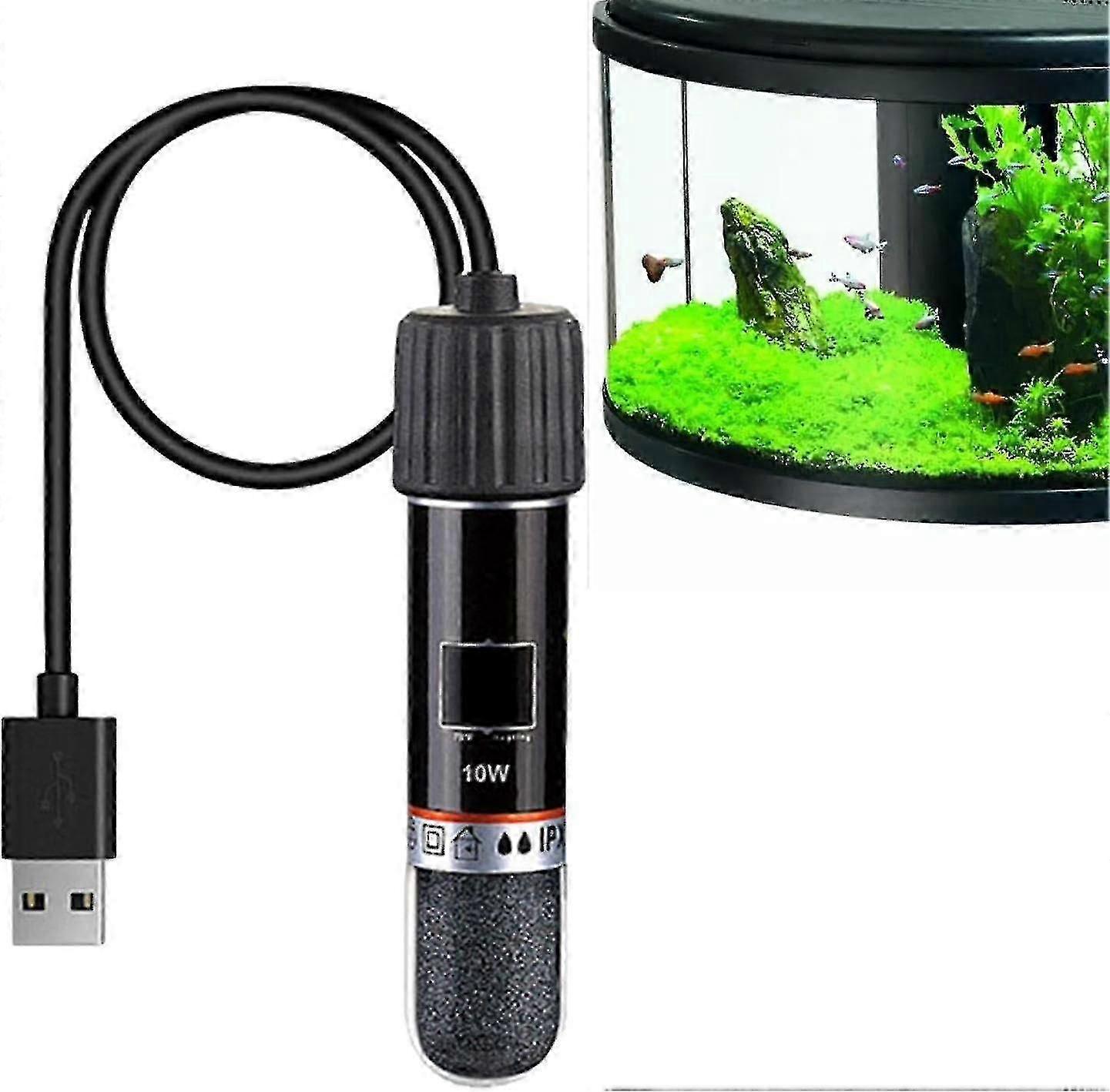 Mini USB Aquarium Warmer 10W Thermostat Rod Rechargeable Compact Heating Tool - Image 1