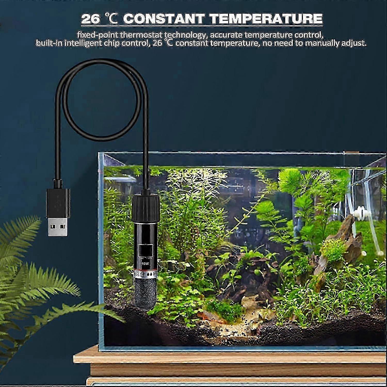 Mini USB Aquarium Warmer 10W Thermostat Rod Rechargeable Compact Heating Tool - Image 2