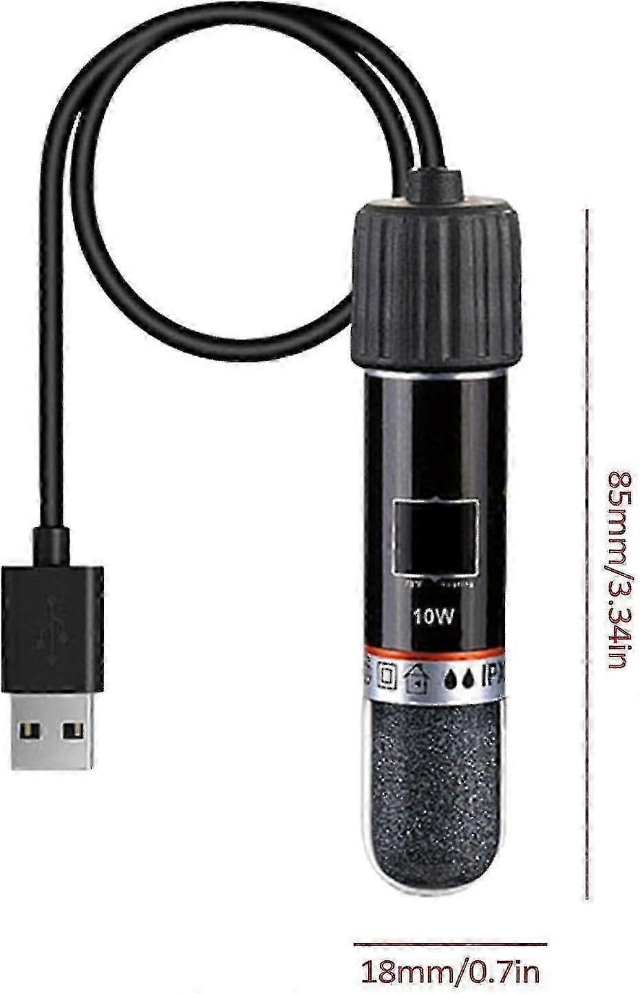 Mini USB Aquarium Warmer 10W Thermostat Rod Rechargeable Compact Heating Tool - Image 3