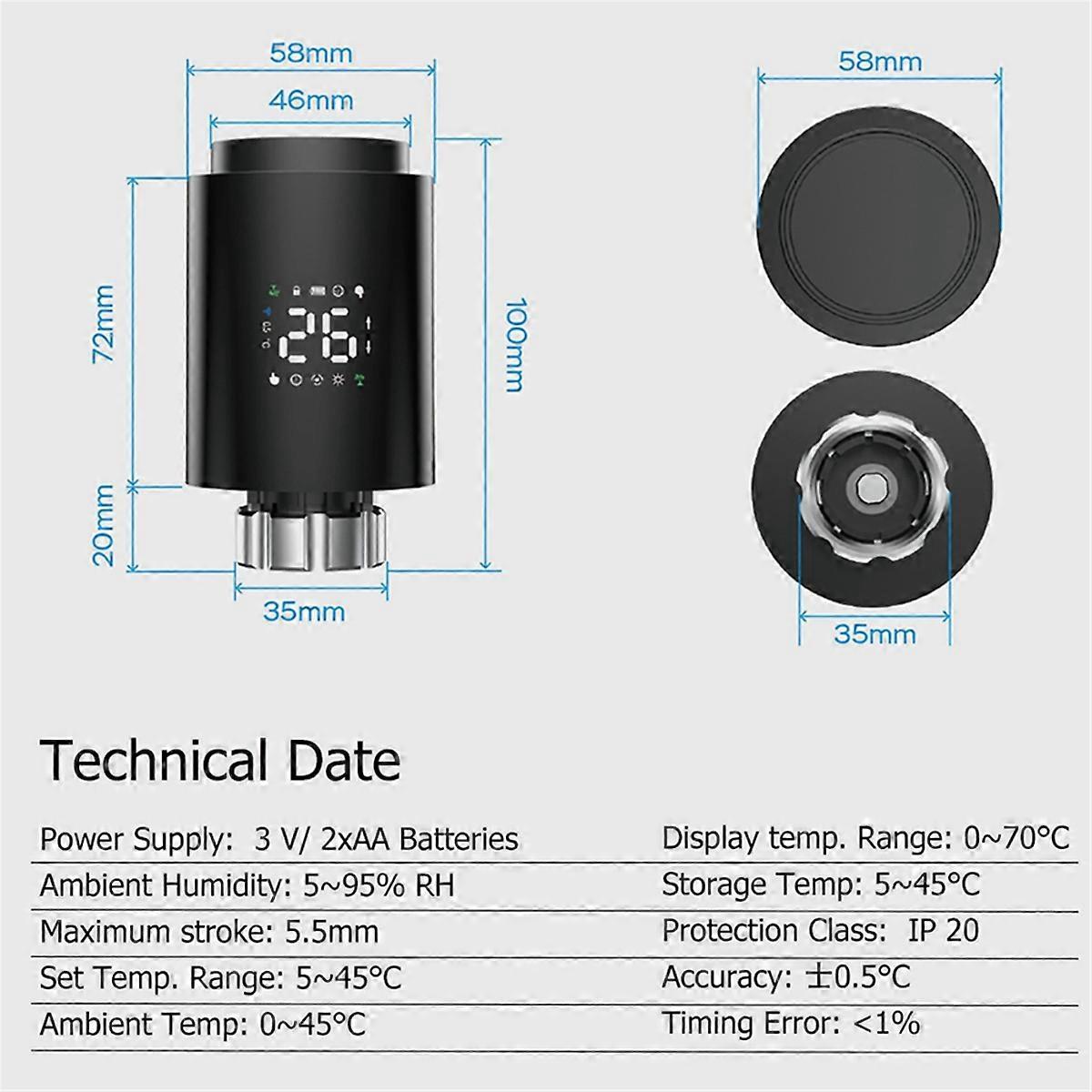 Smart Radiator Valve TRV Programmable Thermostatic Radiator Valve App Remote Control - Image 5
