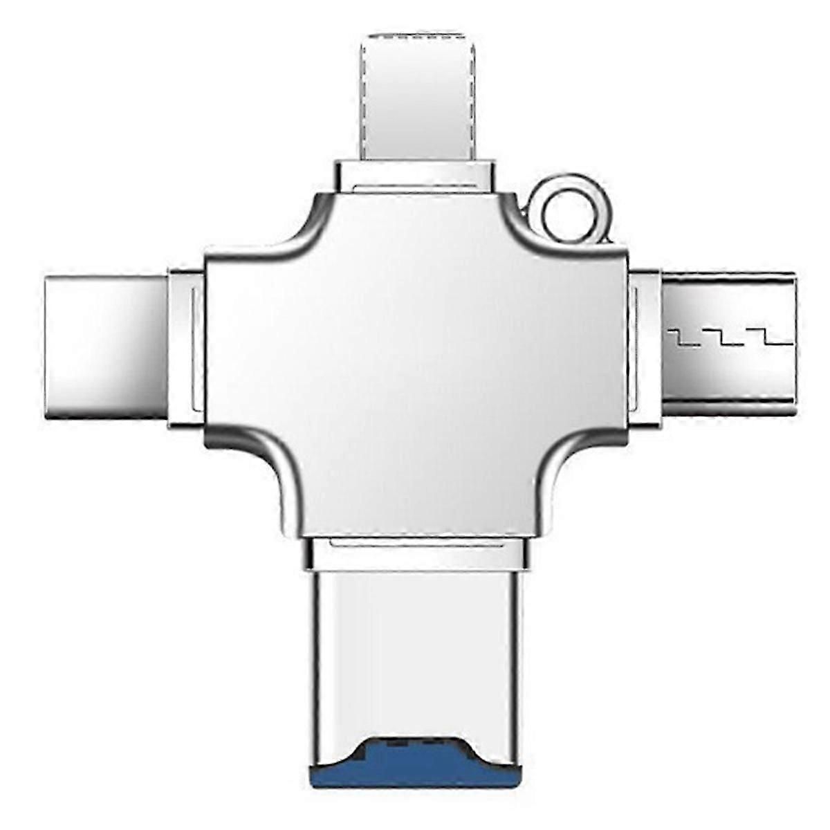 4-in-1 Memory Card Reader: Type-C OTG for iPhone/Laptop/PC, iOS & USB-A - Image 1