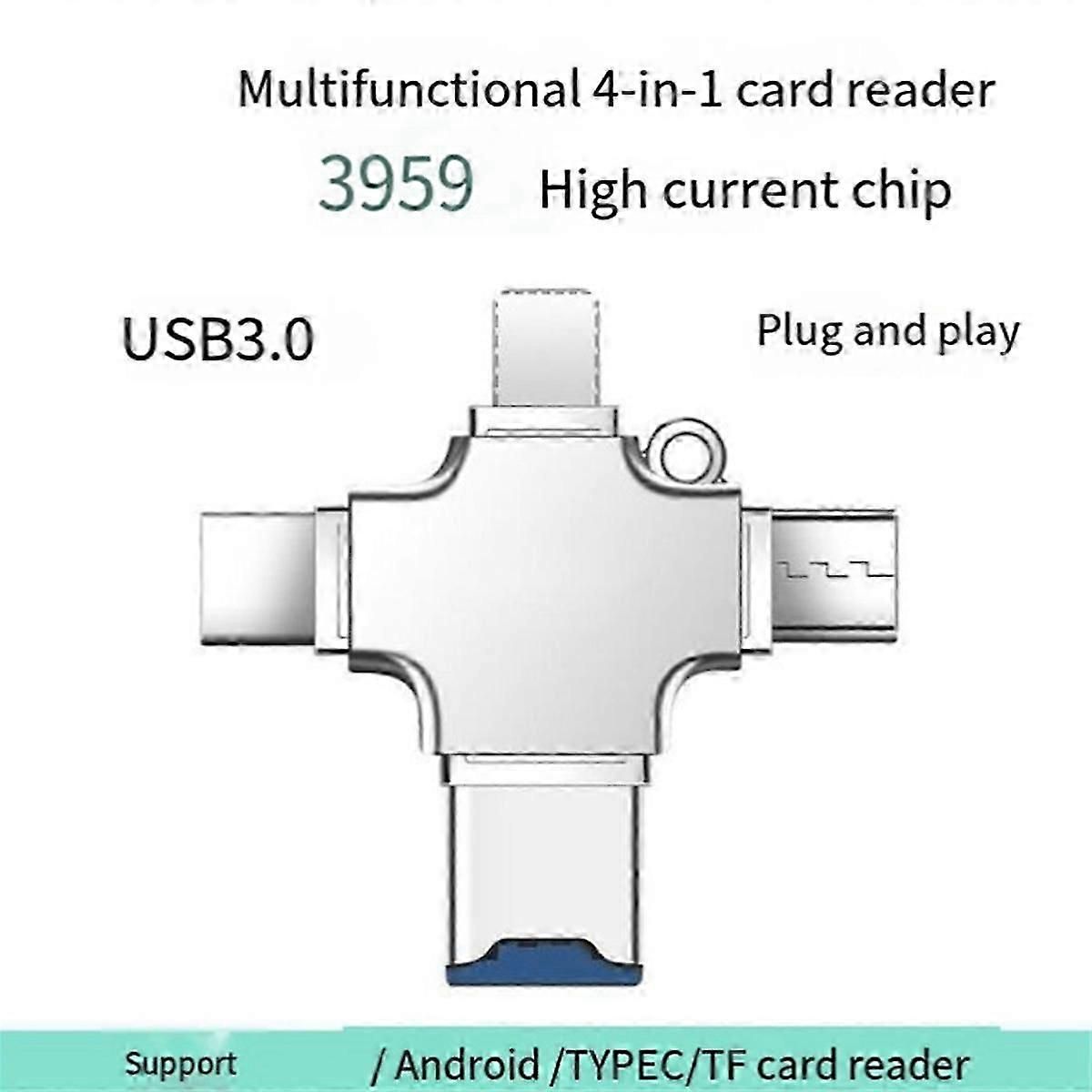 4-in-1 Memory Card Reader: Type-C OTG for iPhone/Laptop/PC, iOS & USB-A - Image 5