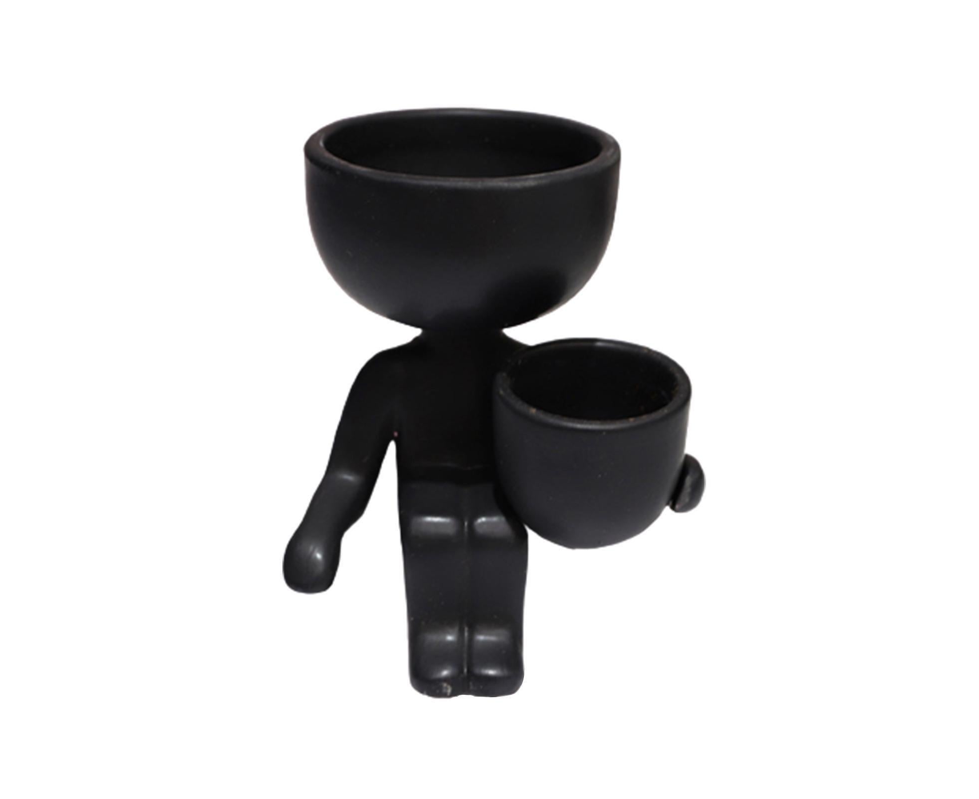 Glazed Flower Vase Simple Shatterproof Humanoid Design Flower Container Gardening Tools- 4 - Image 1