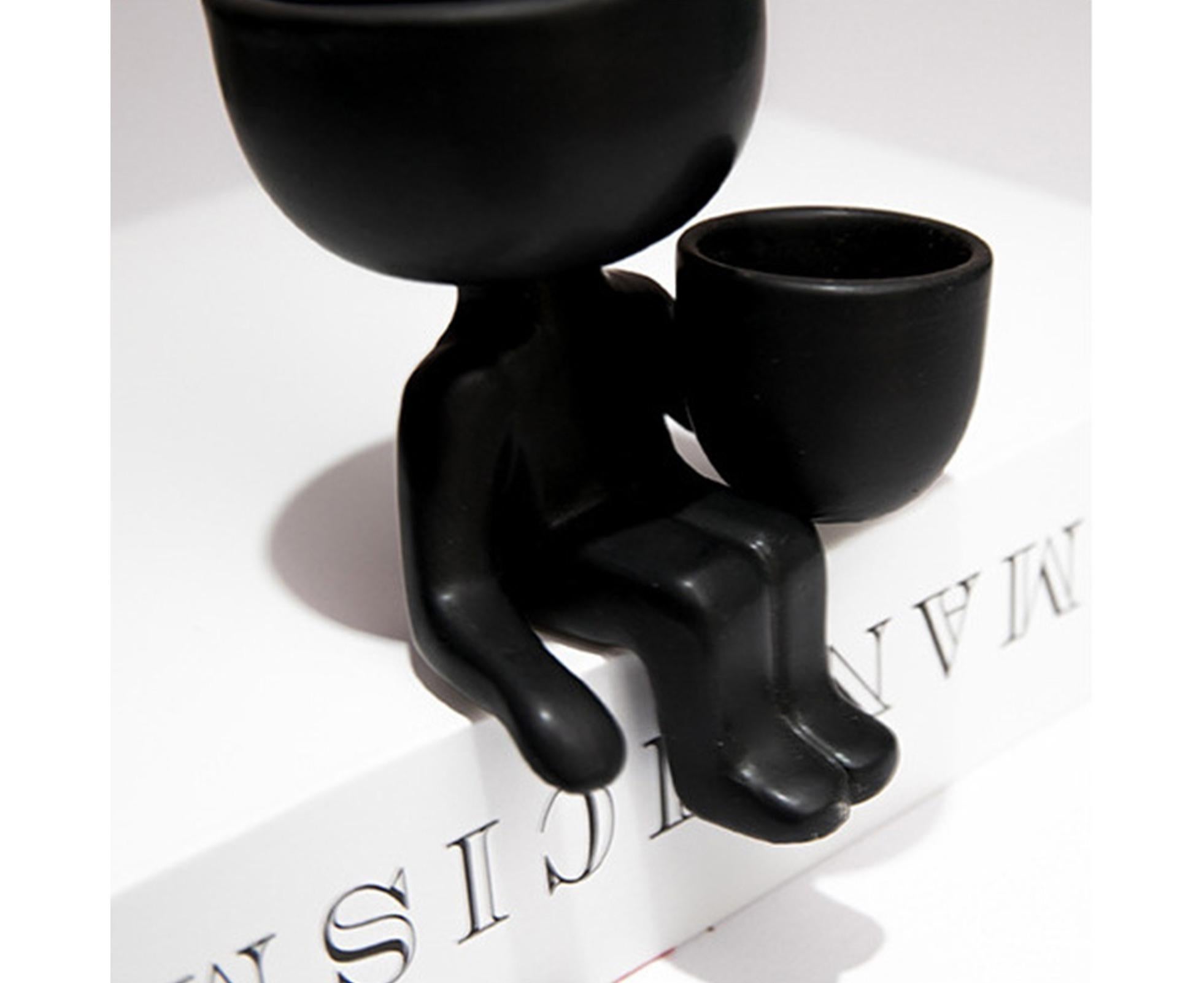 Glazed Flower Vase Simple Shatterproof Humanoid Design Flower Container Gardening Tools- 4 - Image 4