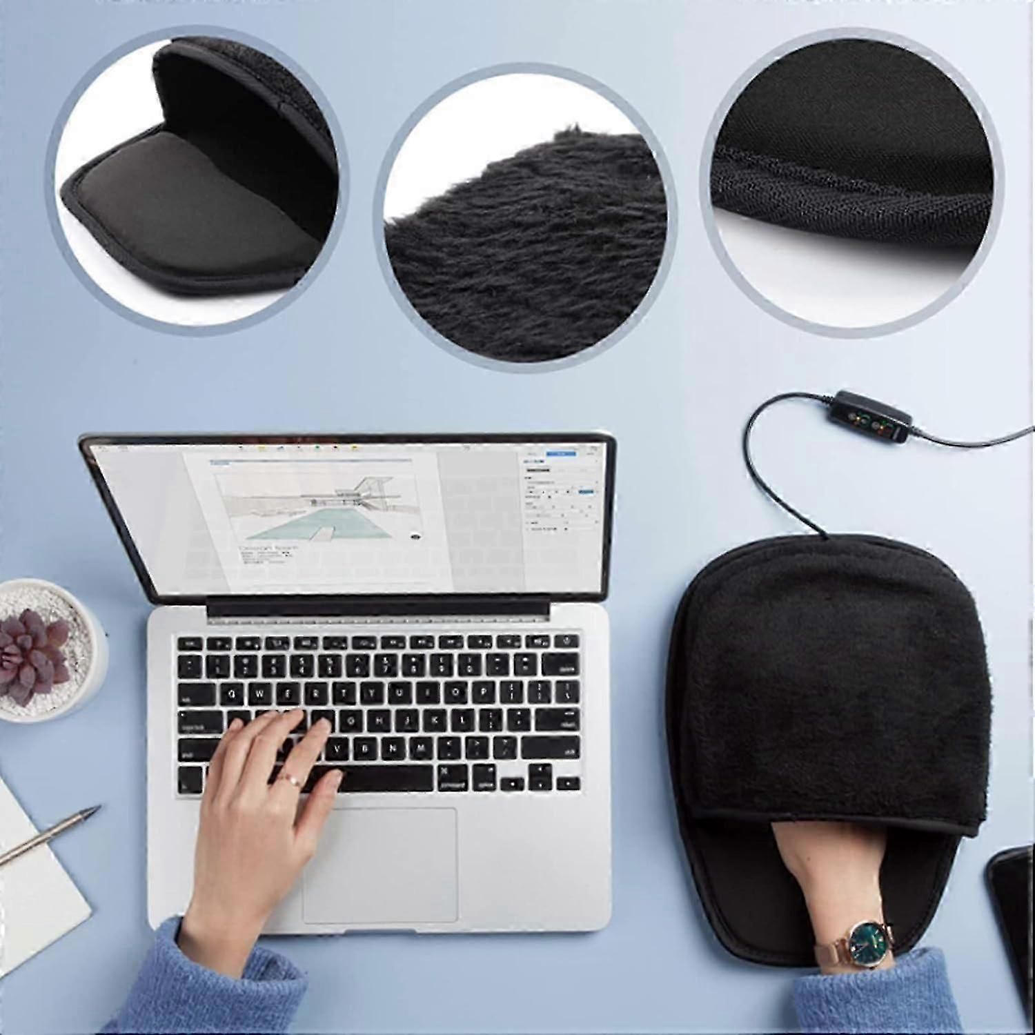 USB Electric Heated Mouse Pad Hand Warmer - Reusable, 3 Temperatures - Image 2