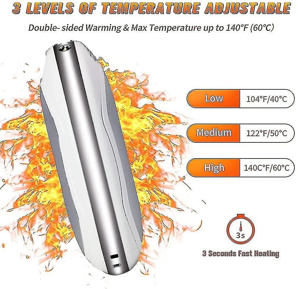 10000mAh USB Rechargeable Electric Hand Warmer & Power Bank - Image 2