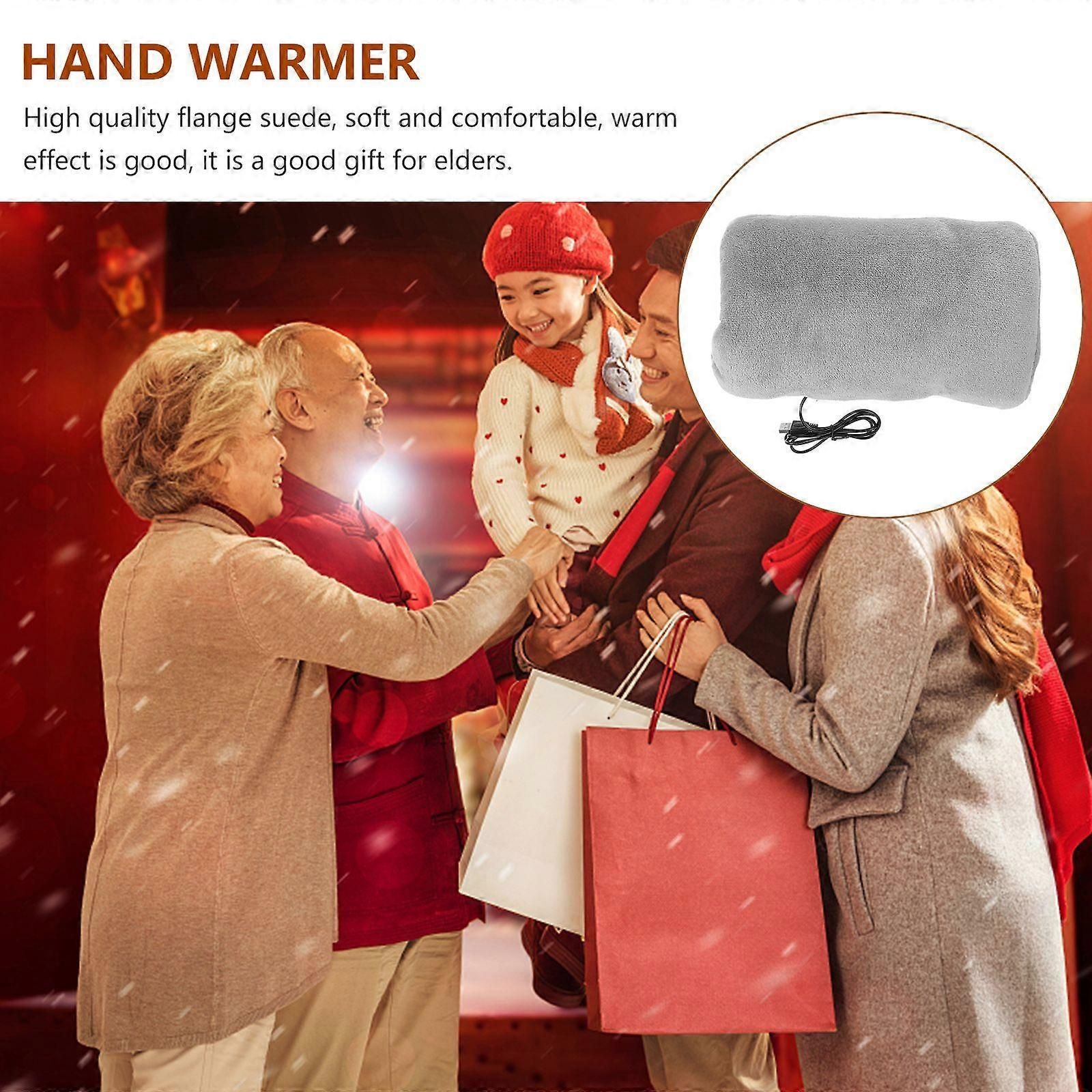 USB Rechargeable Flannel Hand Warmer for Winter - Elderly Friendly - Image 3