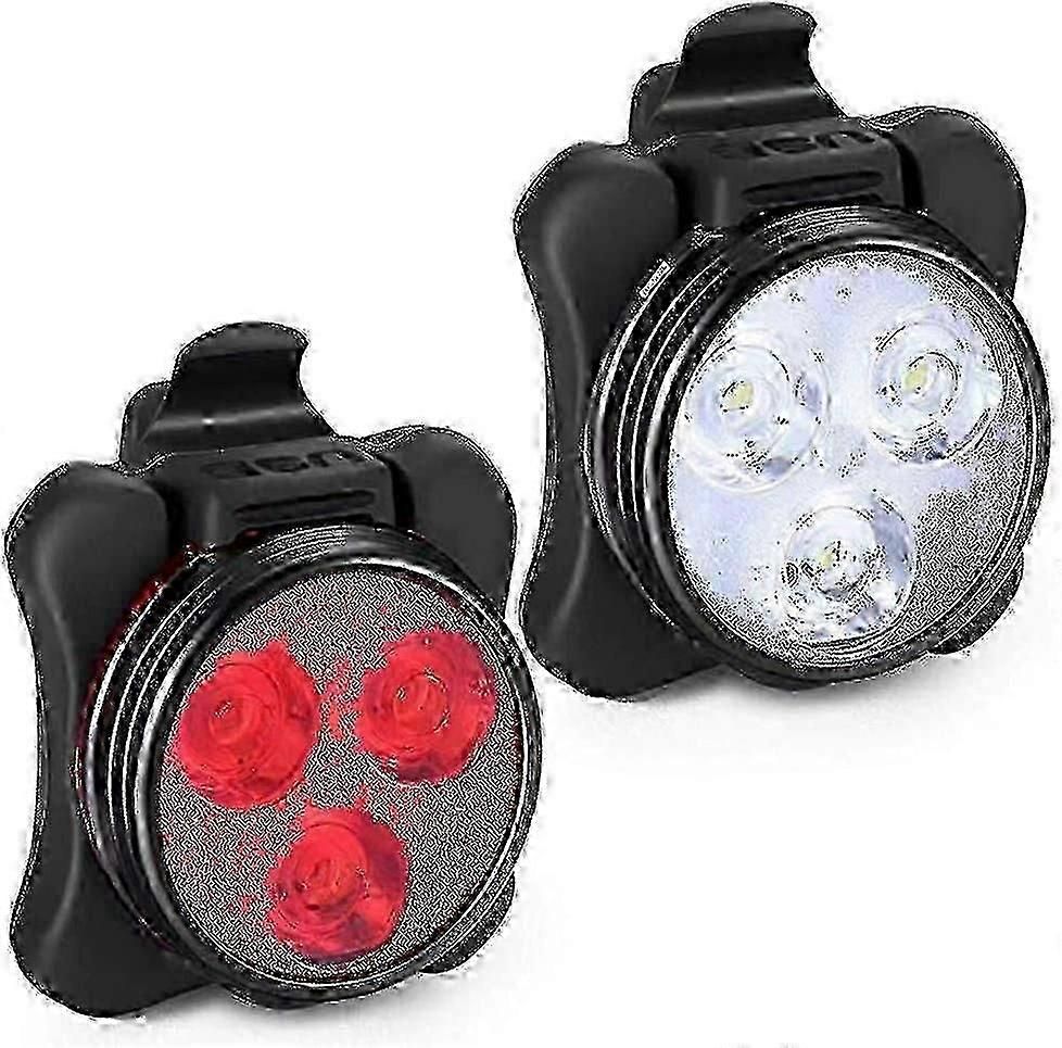 USB Rechargeable Bike Light Set - Front & Rear, 4 Modes - Image 4