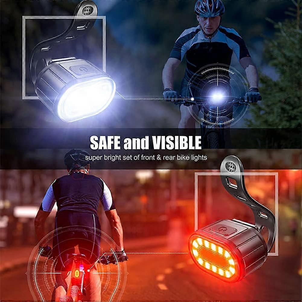 IPX4 Waterproof USB Rechargeable Bike Light Set - Front & Rear for Road Bike - Image 2