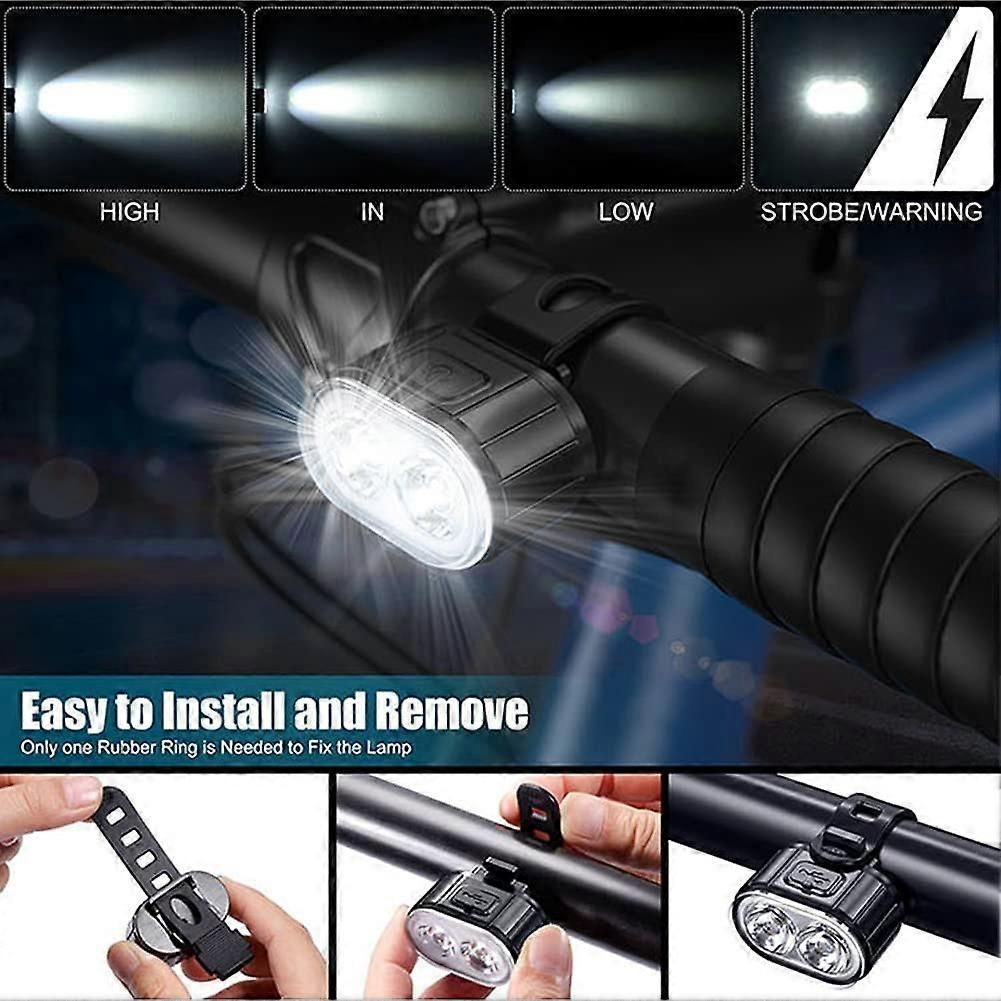 IPX4 Waterproof USB Rechargeable Bike Light Set - Front & Rear for Road Bike - Image 4