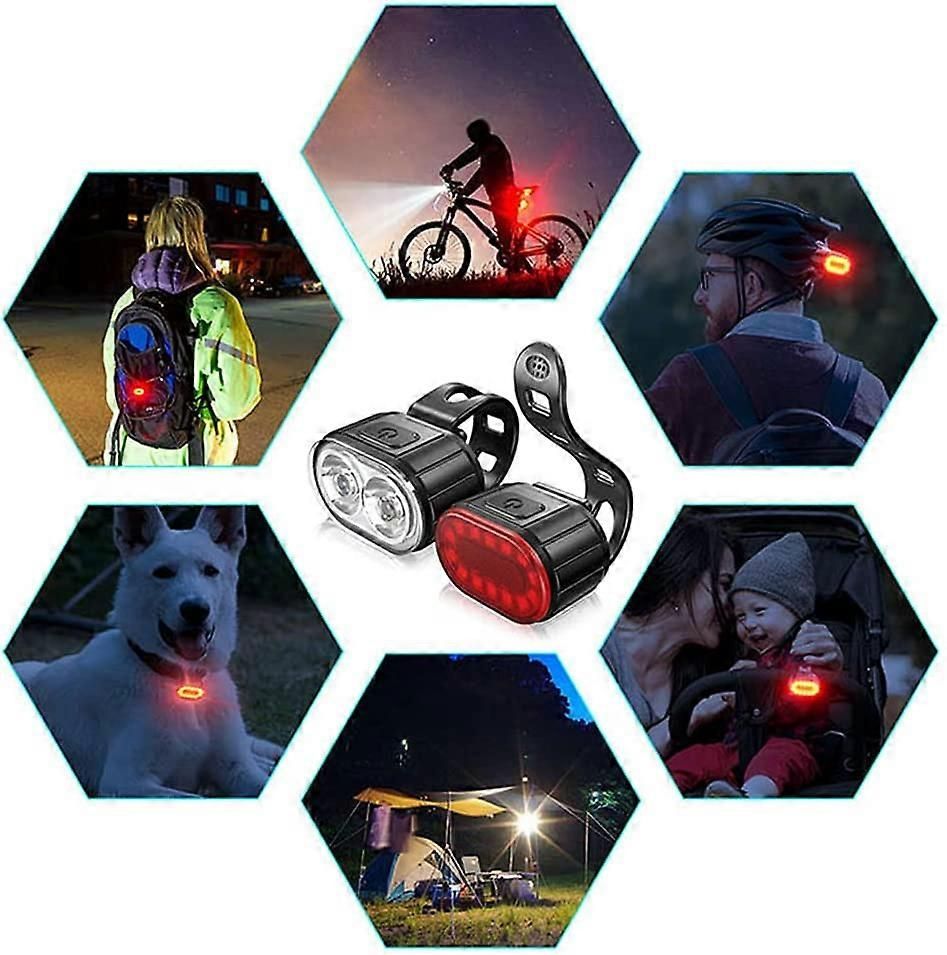 IPX4 Waterproof USB Rechargeable Bike Light Set - Front & Rear for Road Bike - Image 5