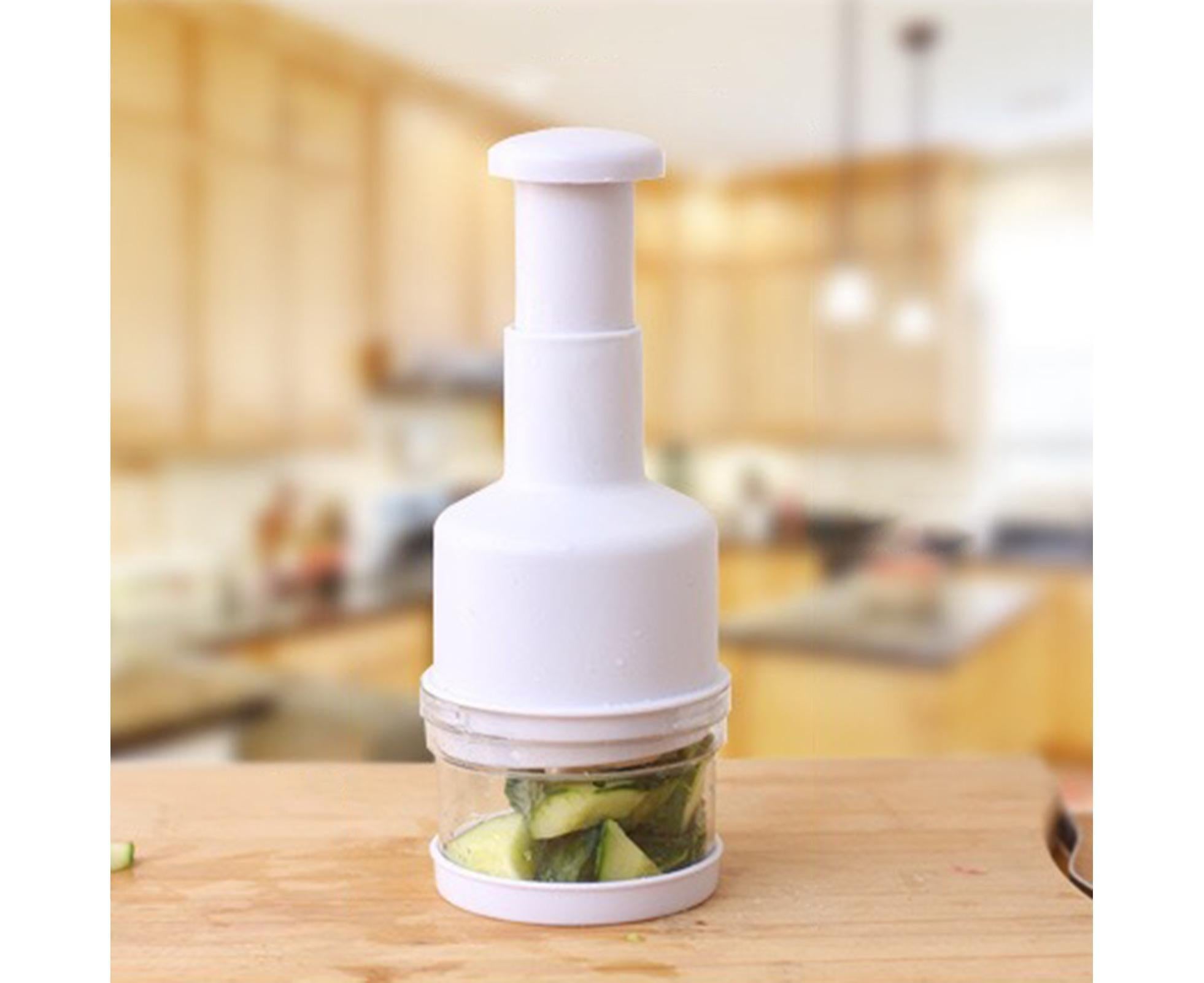 Garlic Grater Manual Multifunctional Stainless Steel Garlic Onion Food Chopper for Kitchen-White - Image 4