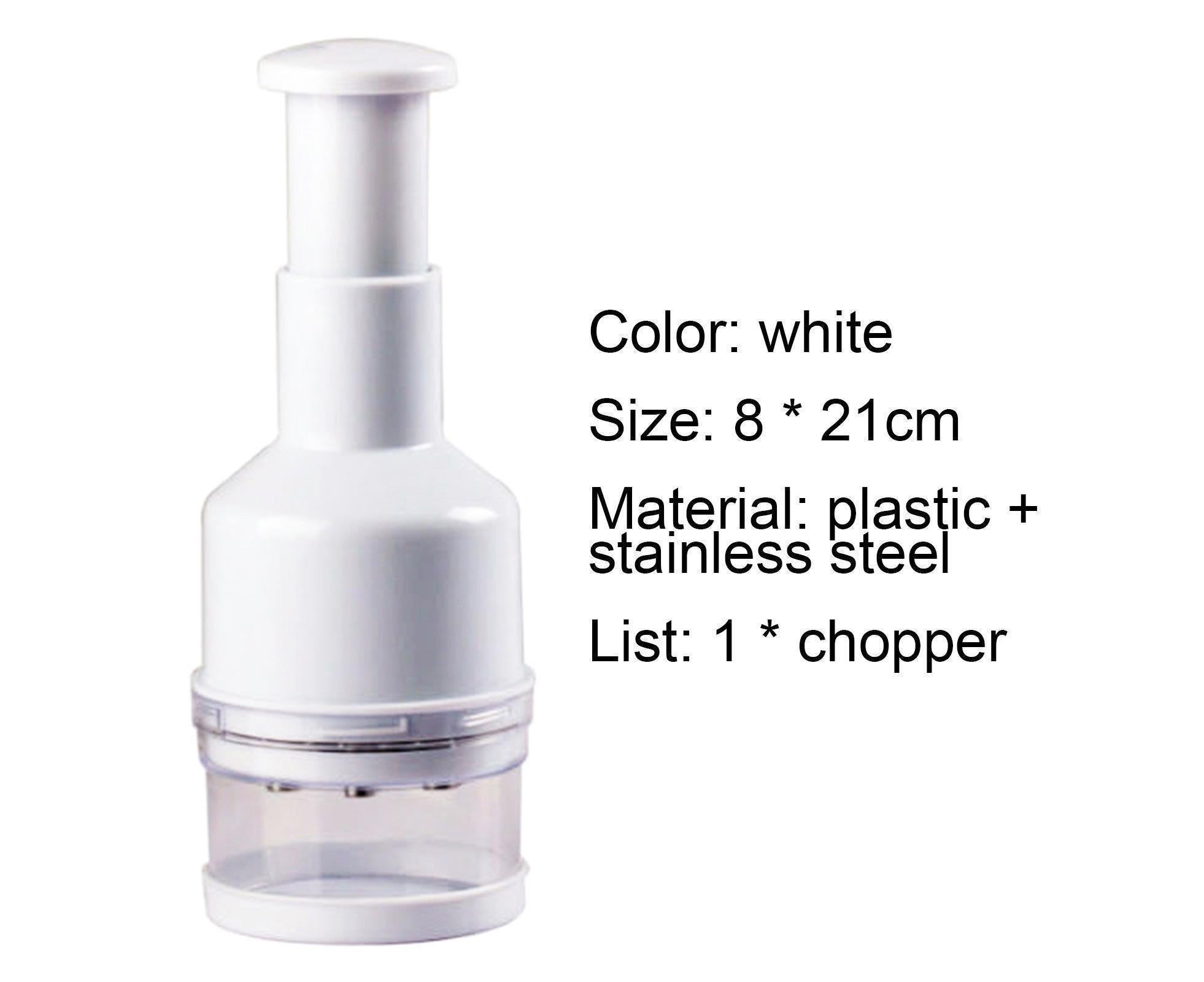 Garlic Grater Manual Multifunctional Stainless Steel Garlic Onion Food Chopper for Kitchen-White - Image 8