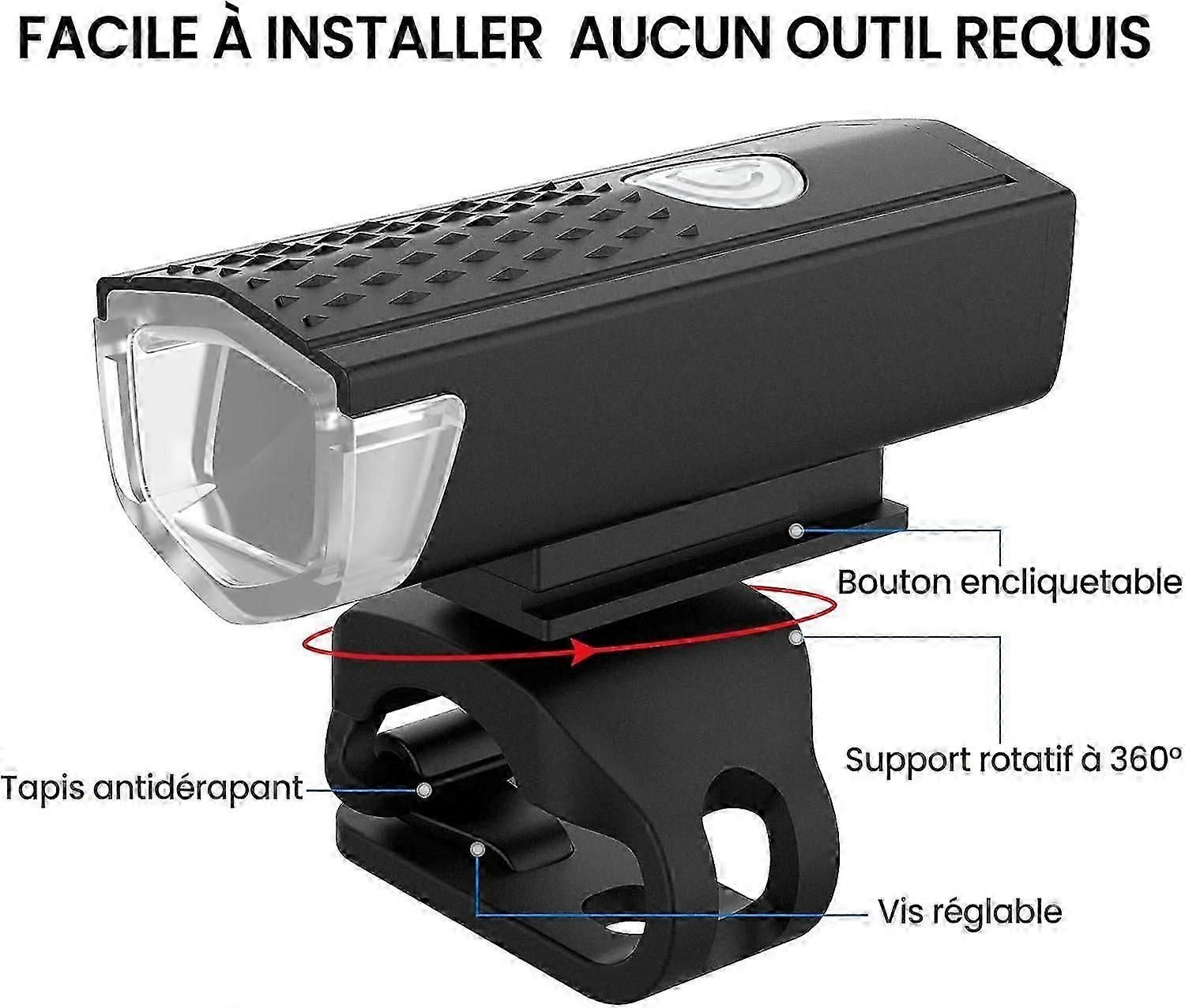 USB Rechargeable LED Bike Front Light - Waterproof, 5 Modes, for All Bikes - Image 2