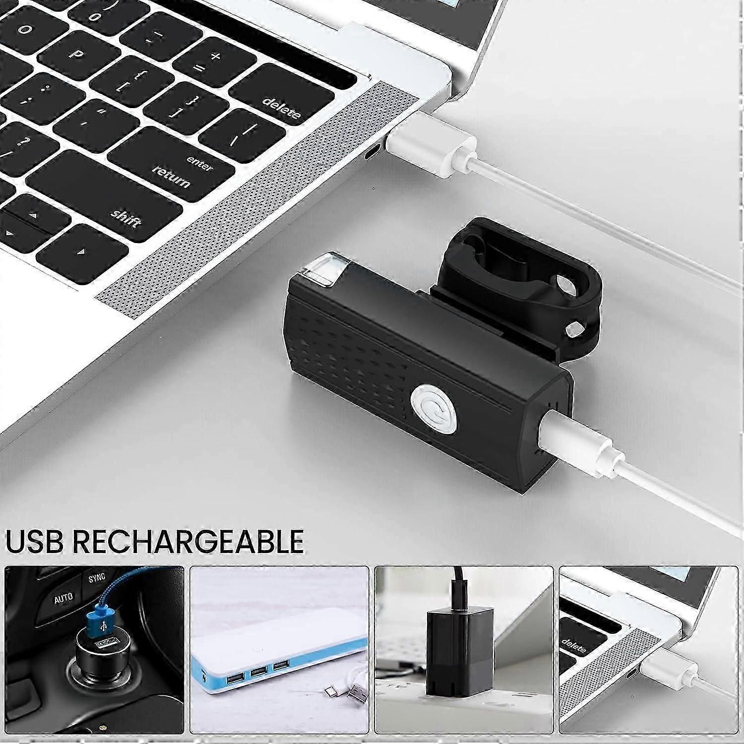 USB Rechargeable LED Bike Front Light - Waterproof, 5 Modes, for All Bikes - Image 3