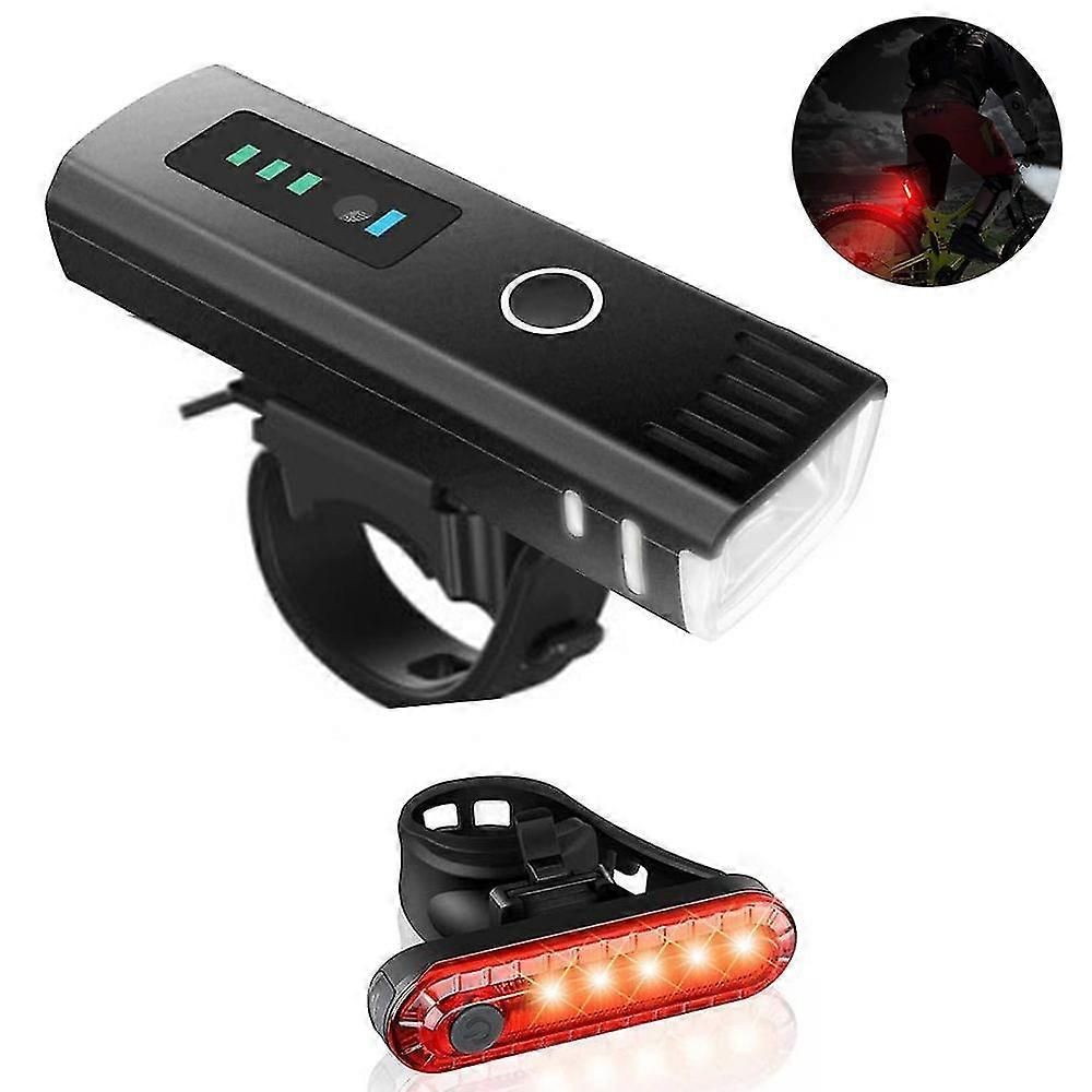 USB Rechargeable Bike Light Set - LED Front & Tail Light - Image 2
