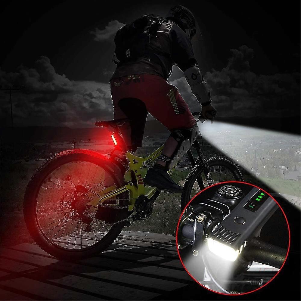 USB Rechargeable Bike Light Set - LED Front & Tail Light - Image 3