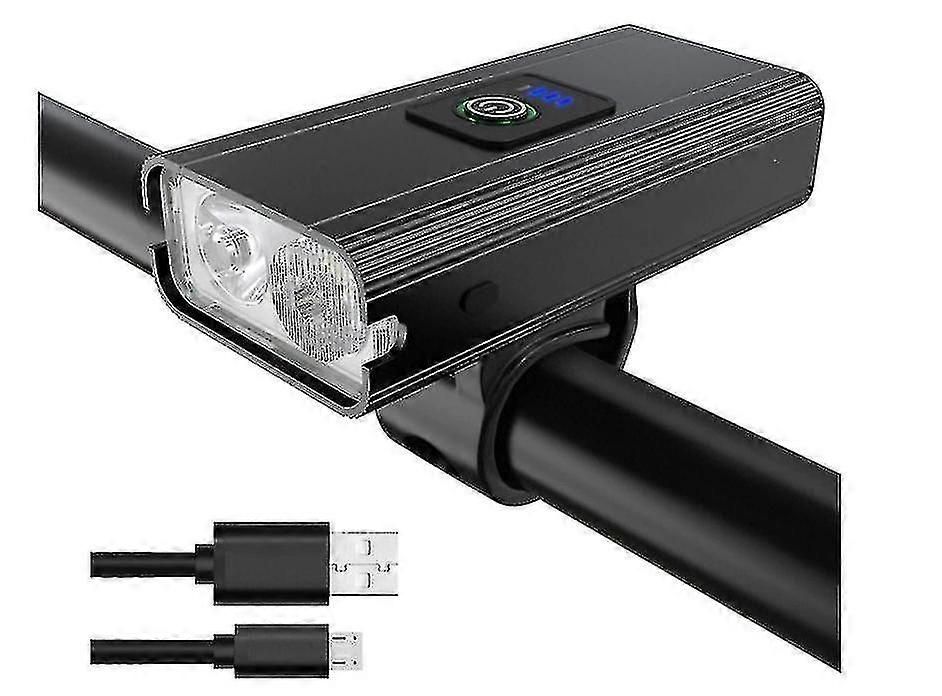 800 Lumens Rechargeable Front Bike Light - Black, 4-Hour Runtime - Image 1