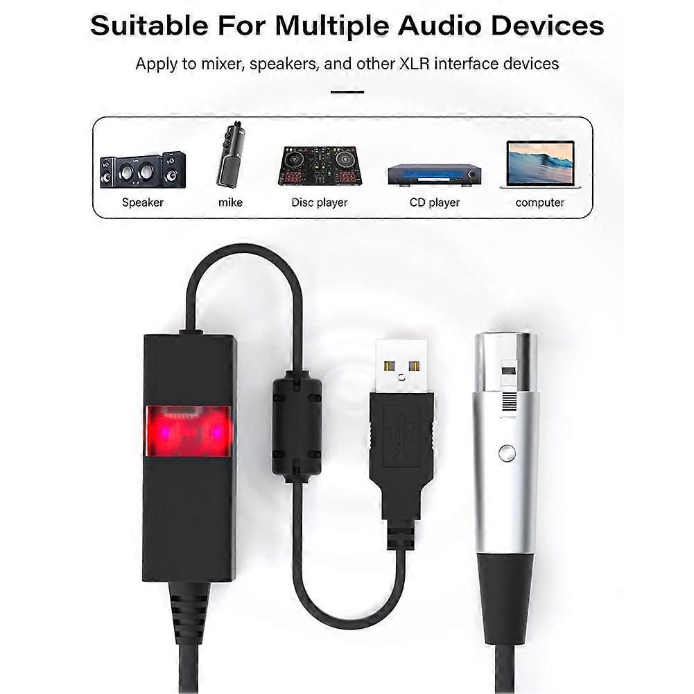 XLR to USB Cable - Recording Cable for Microphone, Coaxial Adapter - Image 4