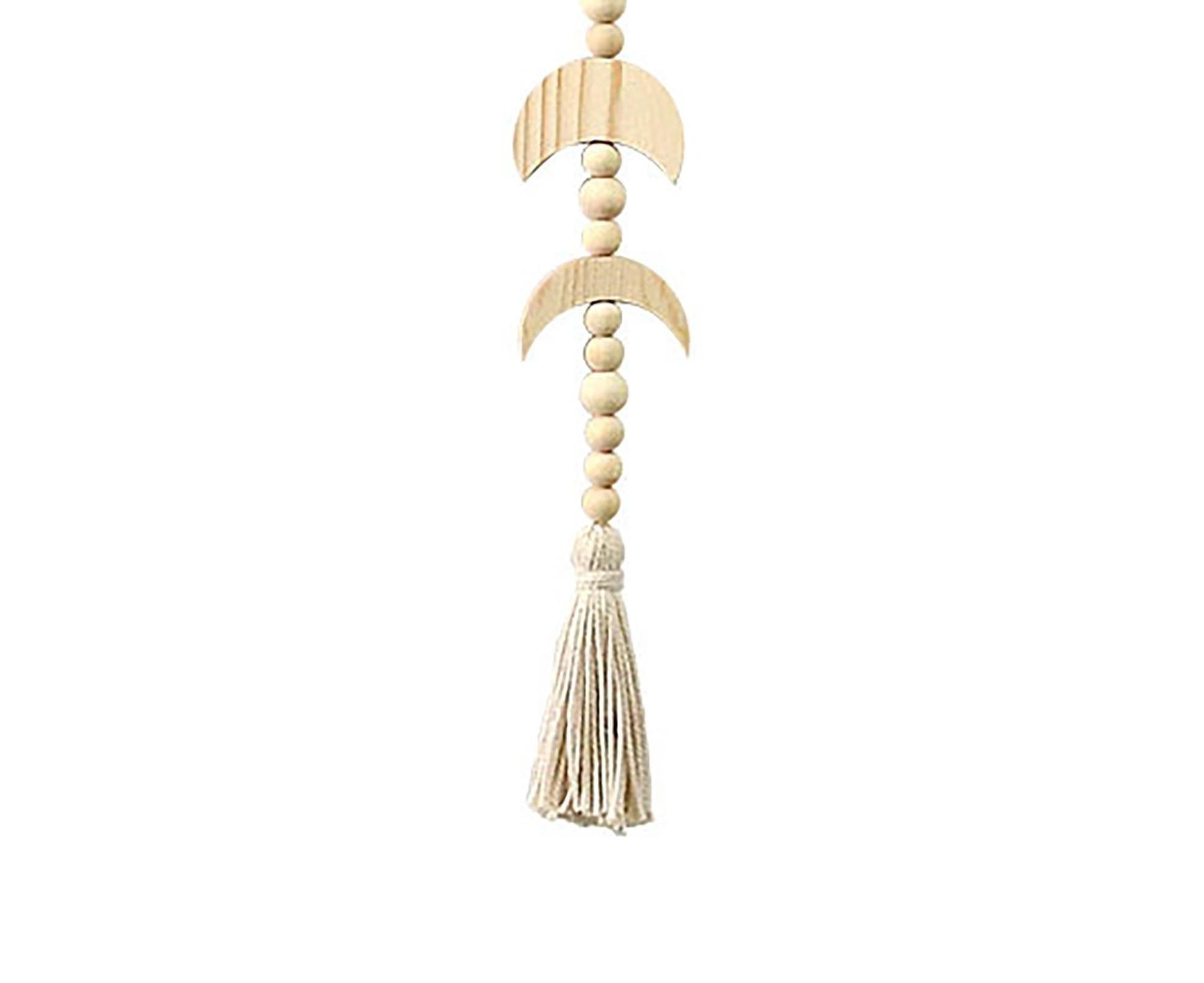 Wall Pendant Decorative Nordic Style Moon Sun Design Handmade Wall Hanging Decor for Dorm-Beige - Image 4