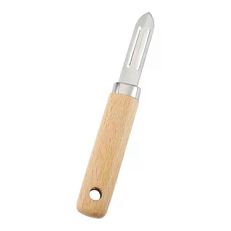 Stainless Steel Peeler with Wooden Handle - for Fruit & Vegetable (Tomato/Pear/Apple/Potato) - Image 1