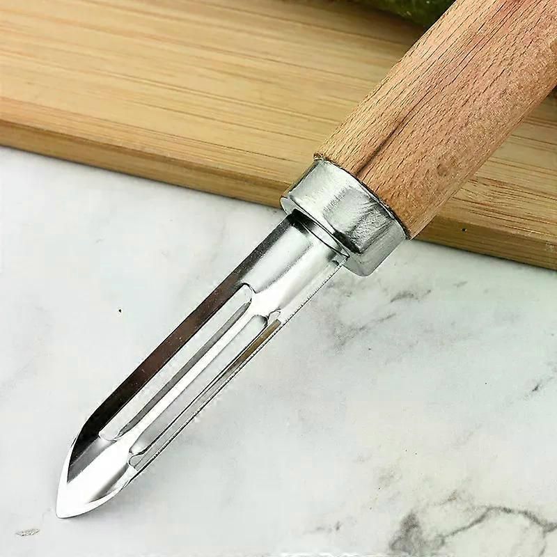 Stainless Steel Peeler with Wooden Handle - for Fruit & Vegetable (Tomato/Pear/Apple/Potato) - Image 5