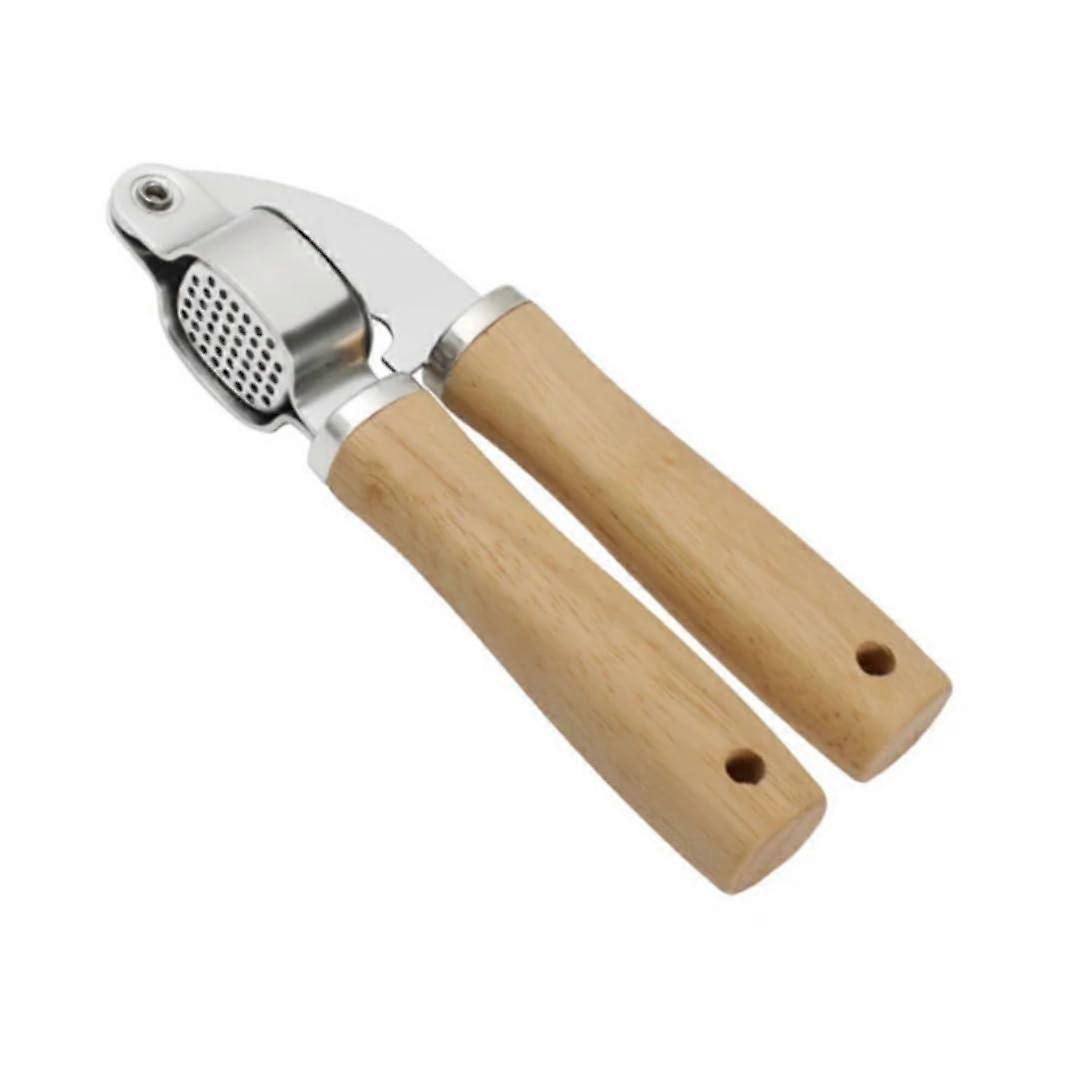 Garlic Press & Mincer Set - Rust-Proof Bowl, Dishwasher Secure, Wooden Peeler Included - Image 1