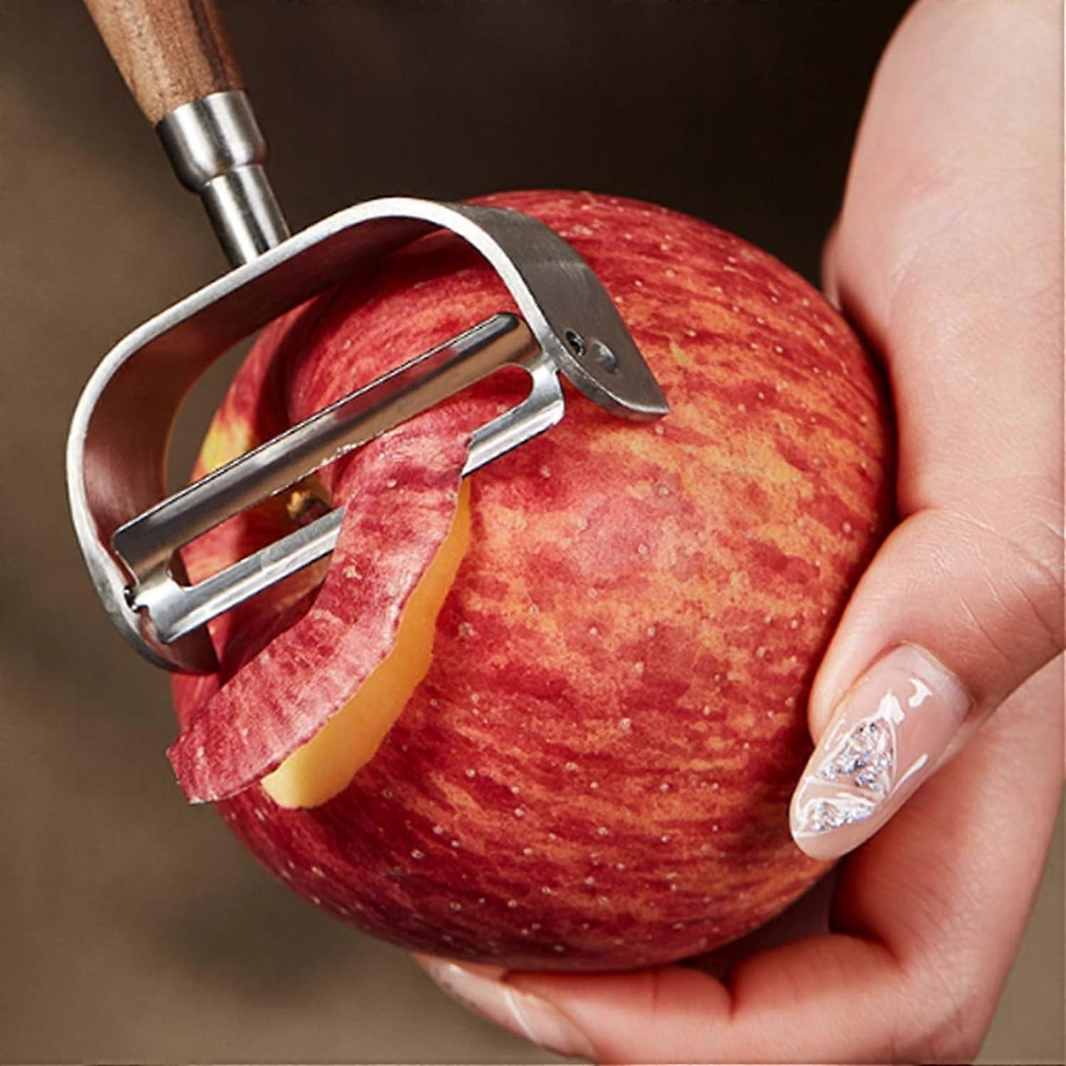 Y-Shaped Peeler with Wooden Handle - Stainless Steel Blade, Multifunctional - Image 4