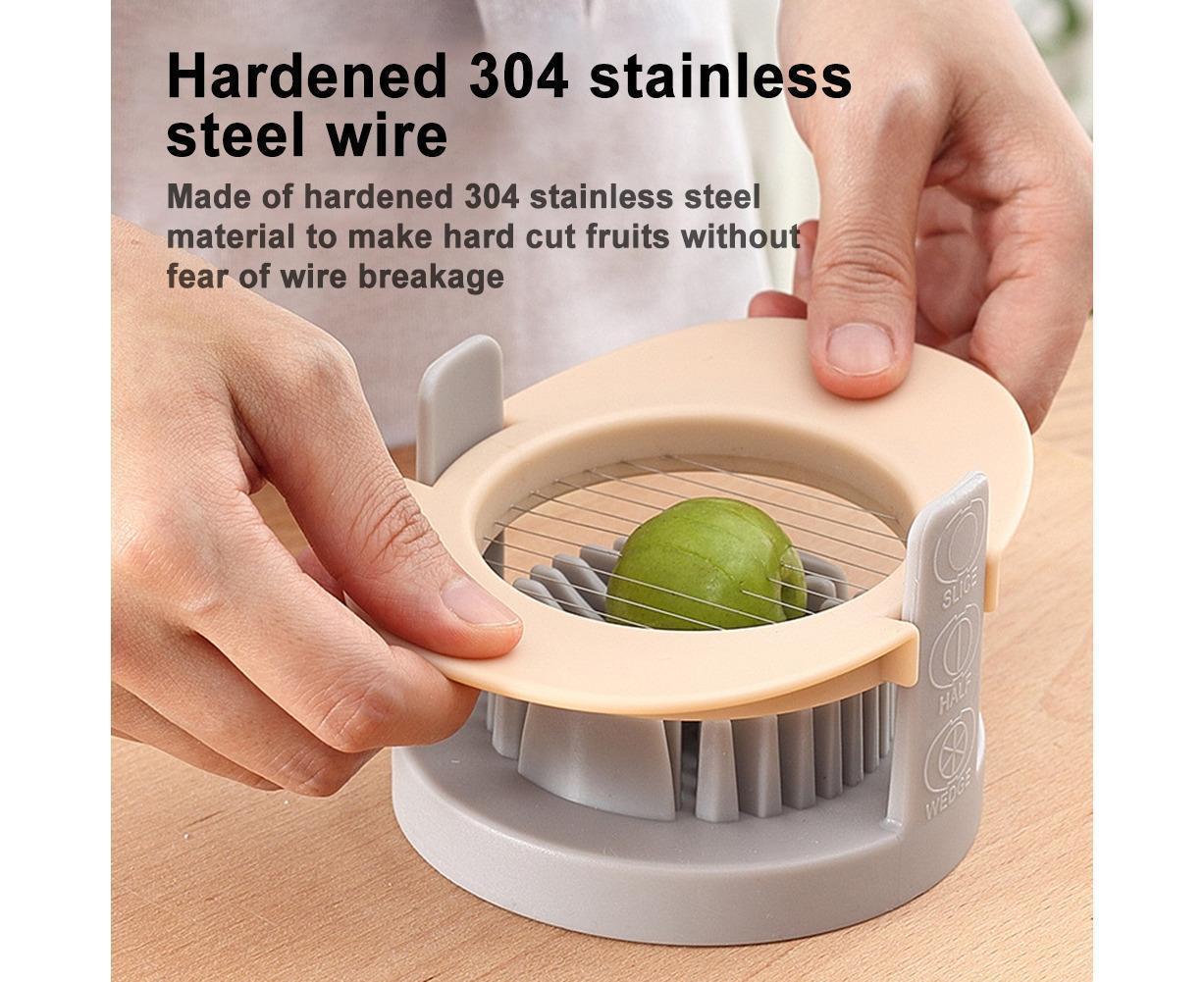 3 In 1 Stainless Steel Cutting Wires Hard Boiled Egg Slicer Cutter Kitchen Tool-Red Green Orange - Image 4