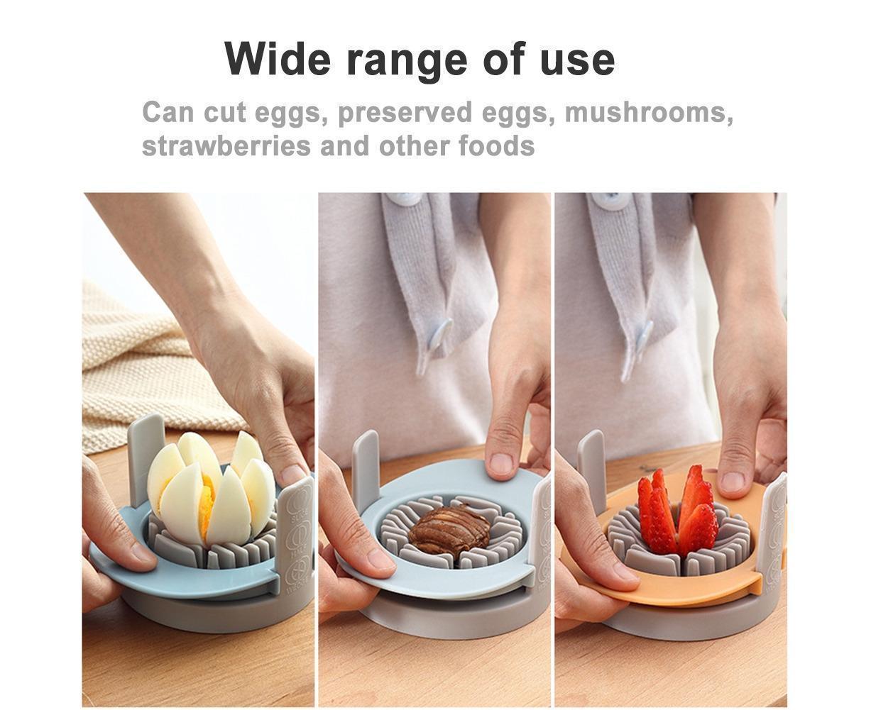 3 In 1 Stainless Steel Cutting Wires Hard Boiled Egg Slicer Cutter Kitchen Tool-Red Green Orange - Image 5