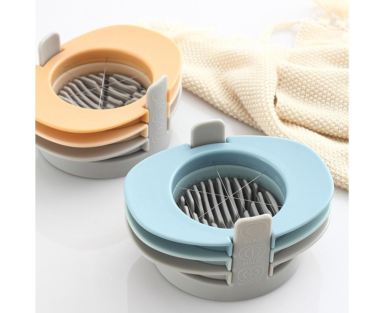3 In 1 Stainless Steel Cutting Wires Hard Boiled Egg Slicer Cutter Kitchen Tool-Red Green Orange - Image 7