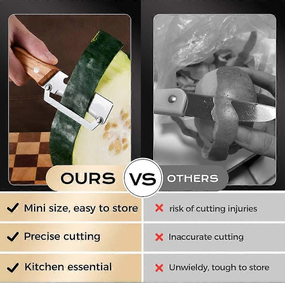 Vegetable Peeler with Bottle Opener - Razor-Sharp Stainless Blade, Ergonomic Wooden Handle - Image 2