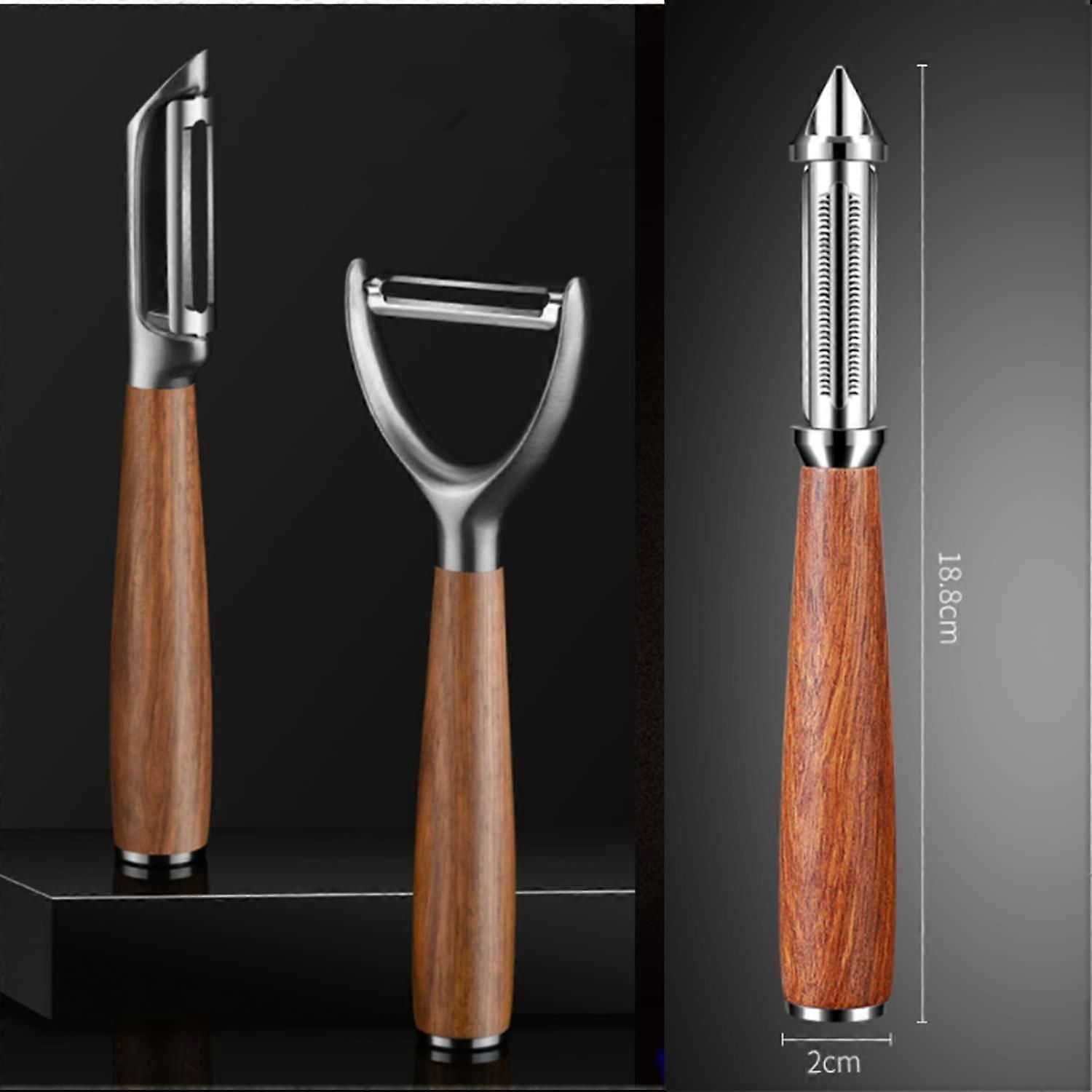 Universal Fruit & Vegetable Peeler - Extra Sharp Toothed Double Edge, Wooden Handle - Image 5