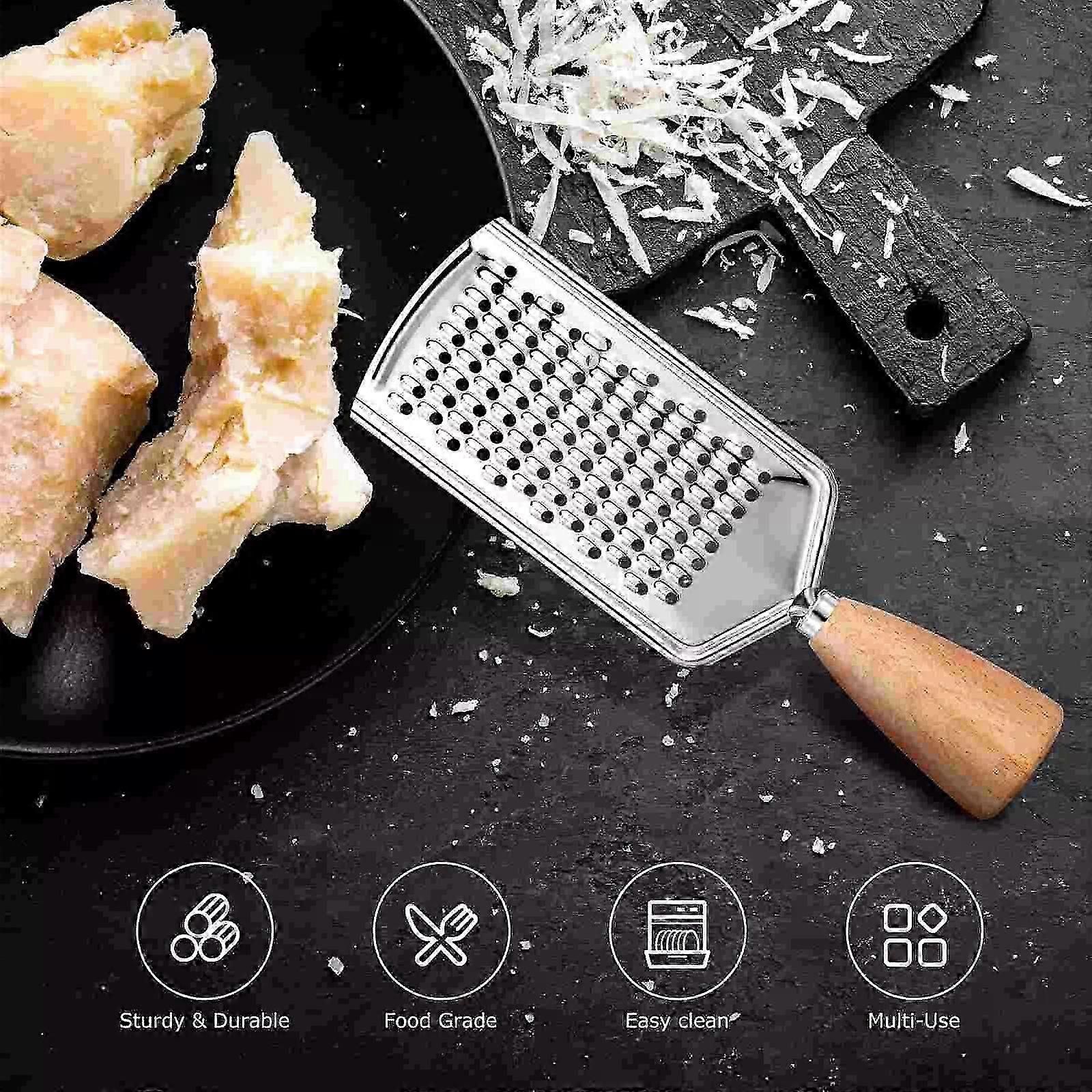 Wooden Handle Cheese Grater & Vegetable Slicer - Potato Peeler, Kitchen Tool - Image 2