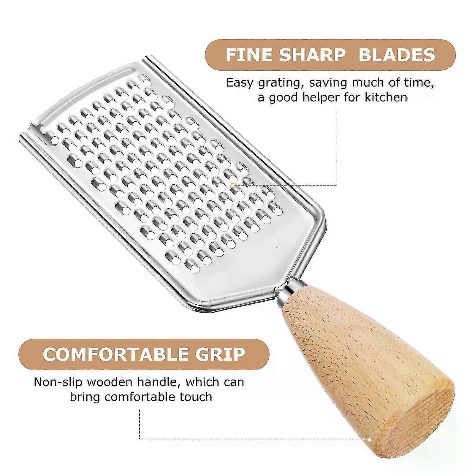 Wooden Handle Cheese Grater & Vegetable Slicer - Potato Peeler, Kitchen Tool - Image 4
