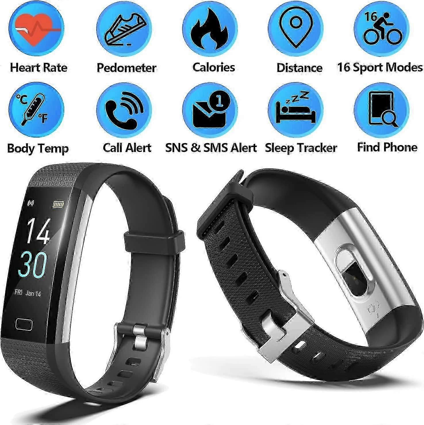 IP68 Fitness Tracker Smartwatch - Heart Rate, Sleep, Step Counter, Calories, Blood Pressure - Image 2