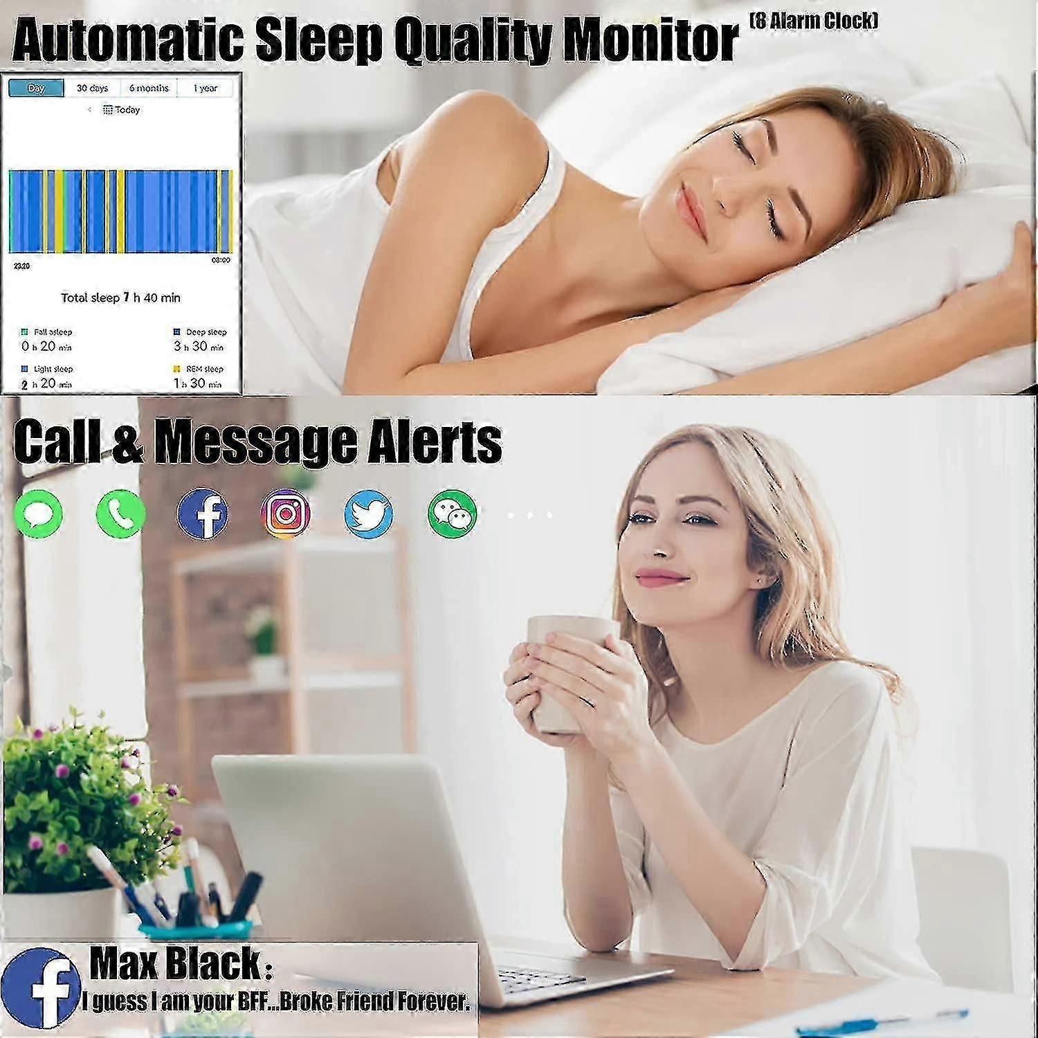 IP68 Fitness Tracker Smartwatch - Heart Rate, Sleep, Step Counter, Calories, Blood Pressure - Image 5